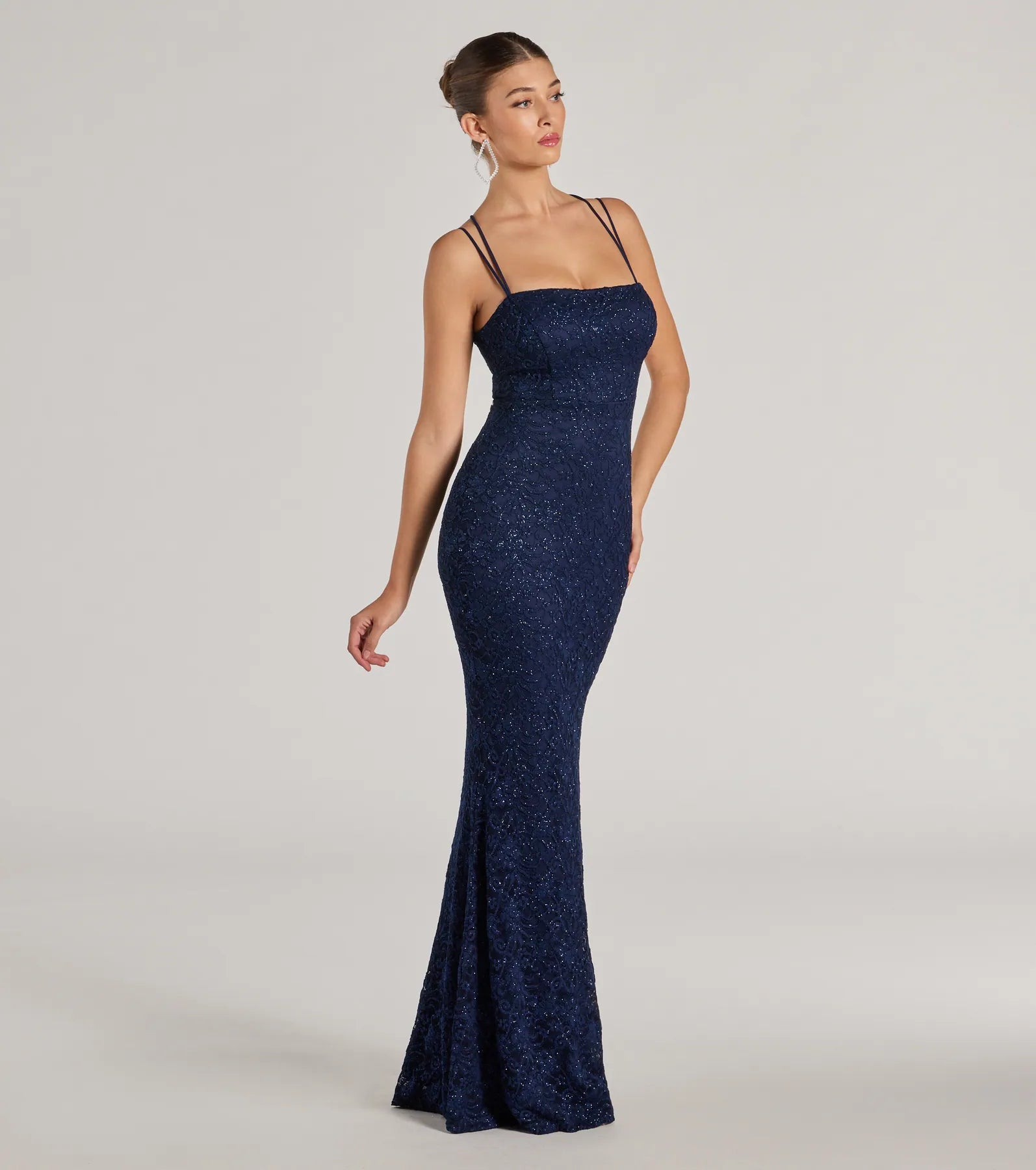 Premium Esme Glitter Lace Mermaid Gown - Ultimate Formal Dress