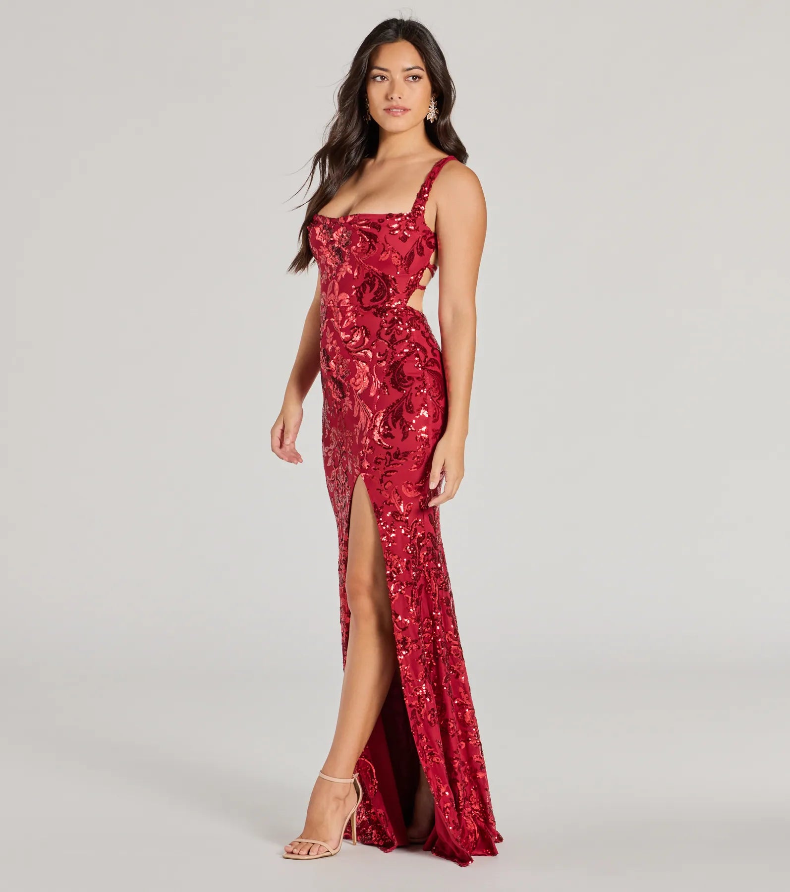 Moira Premium Lace-Up Sequin Gown – Ultimate Glamour for Formal Events