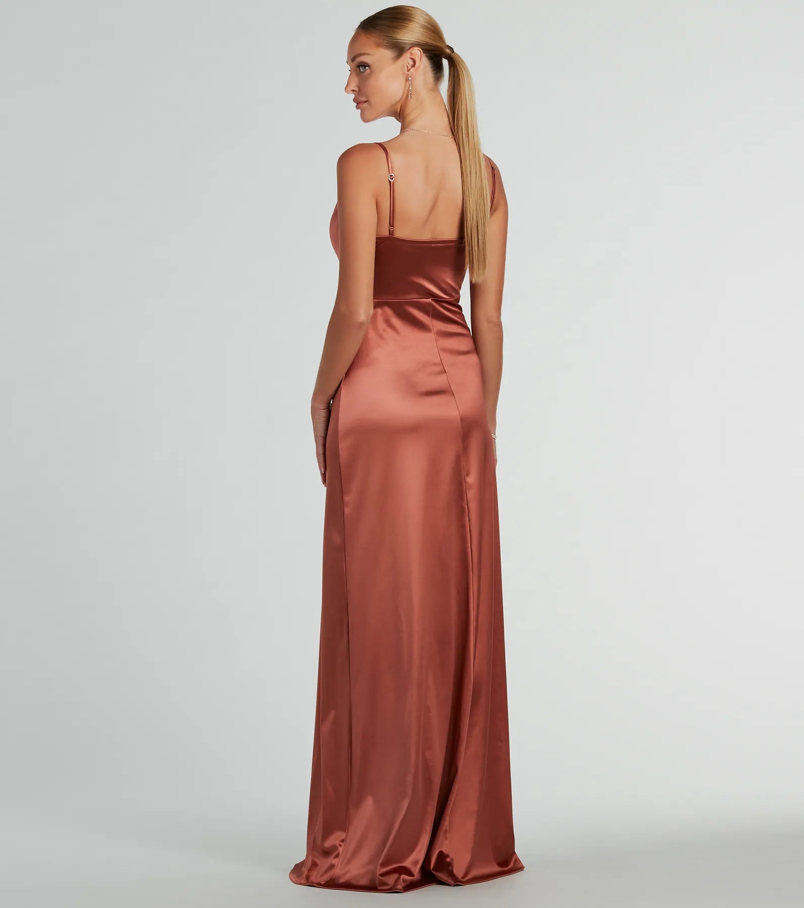 Ultimate Ellie Cowl Neck Satin Formal Dress - Elegant & Sophisticated