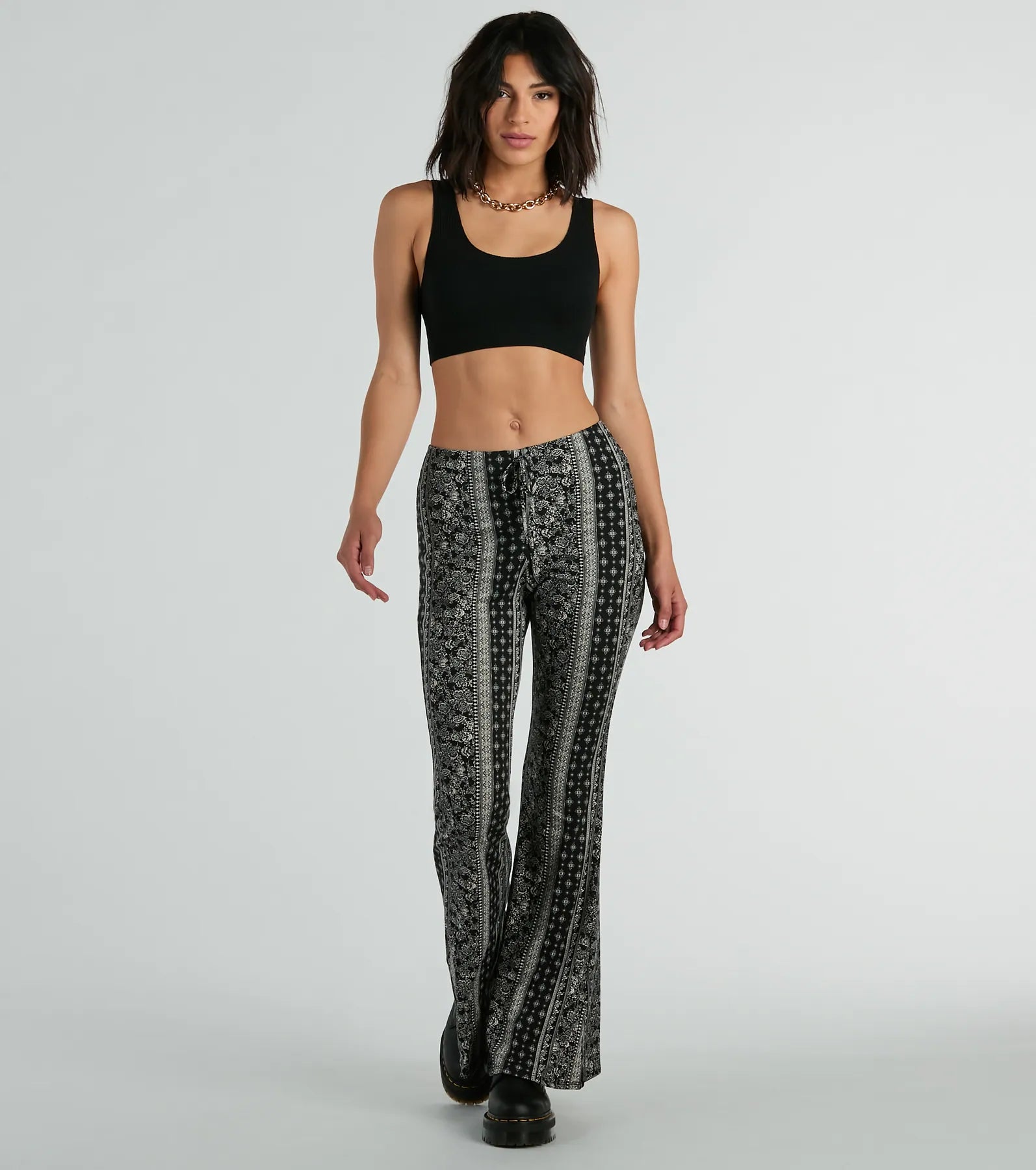 Ultimate Boho V-Waist Tie Flare Pants - Festival Ready