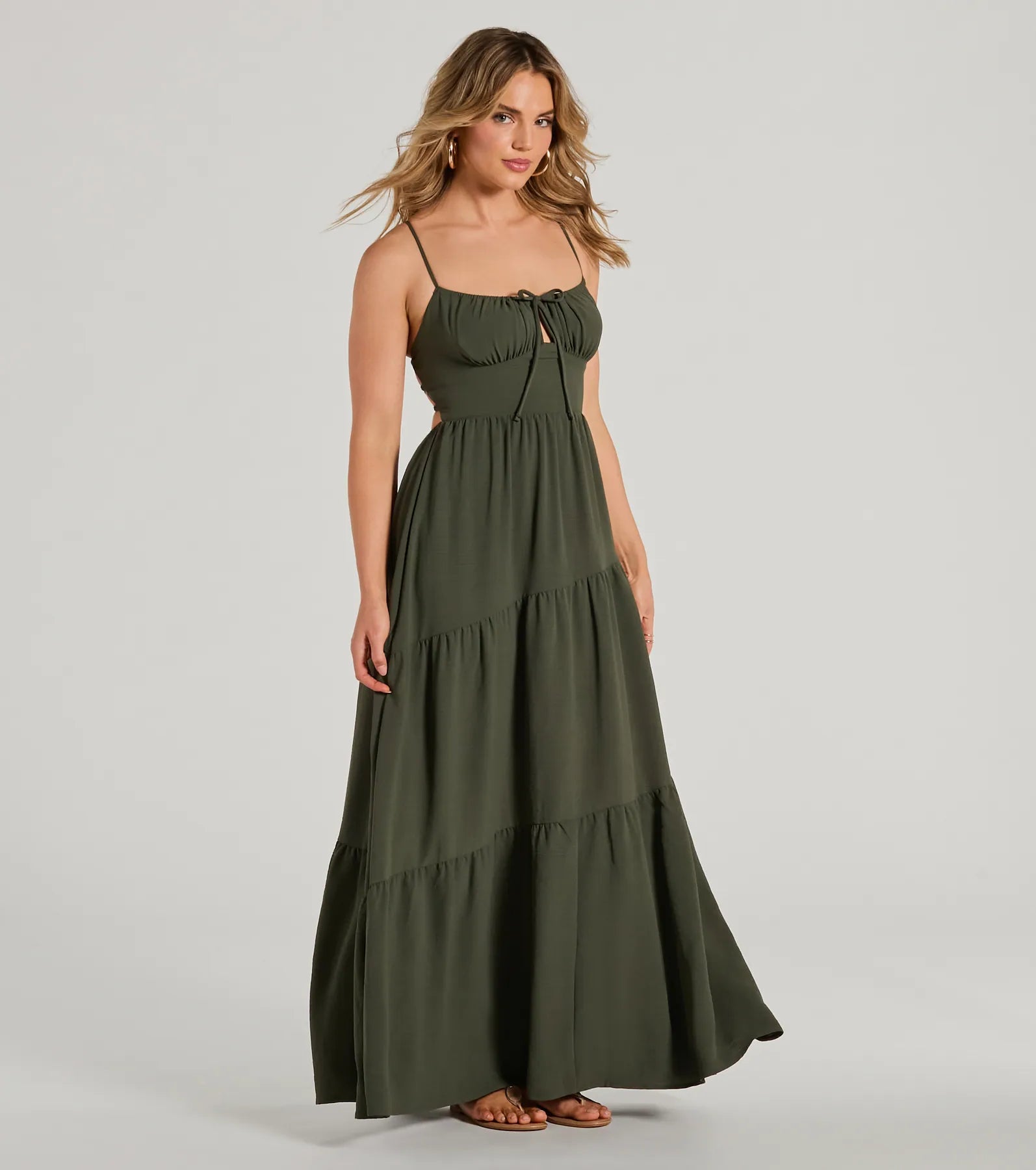 Premium Coastal Dream Lace-Up Maxi Dress - Ultimate Beach Style