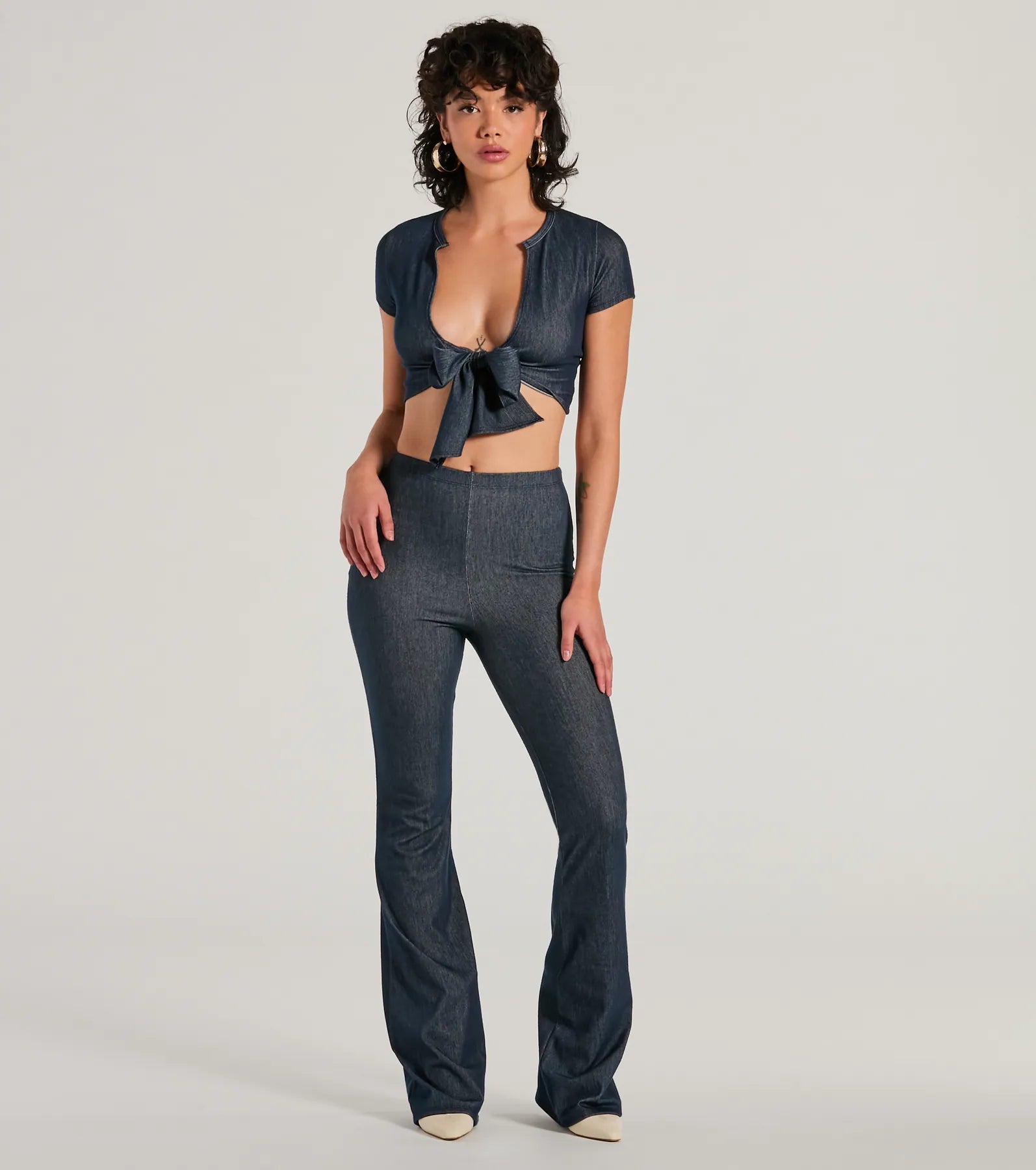 Ultimate Tie-Front Denim Crop Top - Cause A Commotion