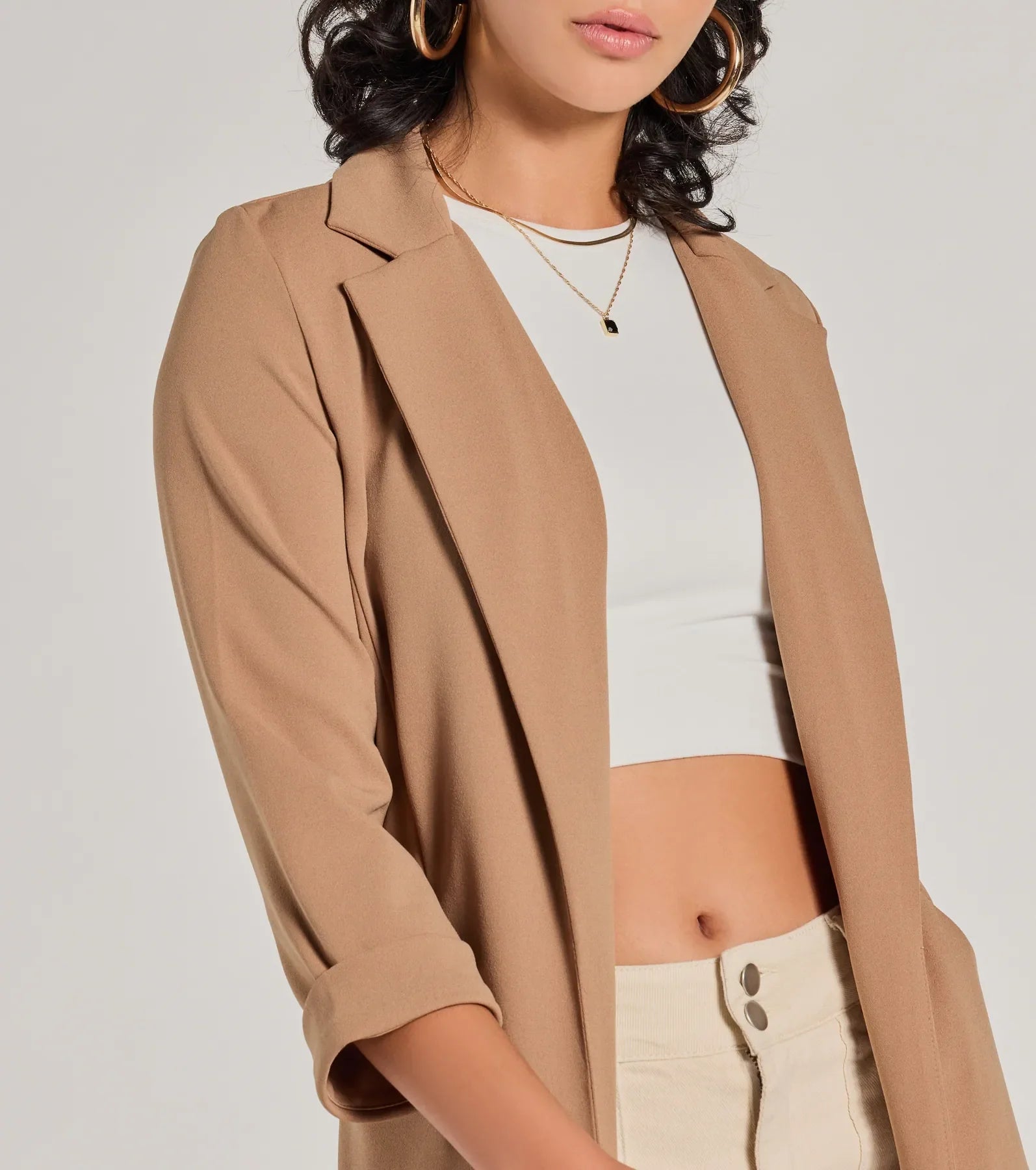 Premium Elevated Muse Crepe Longline Blazer - Ultimate Fall Staple