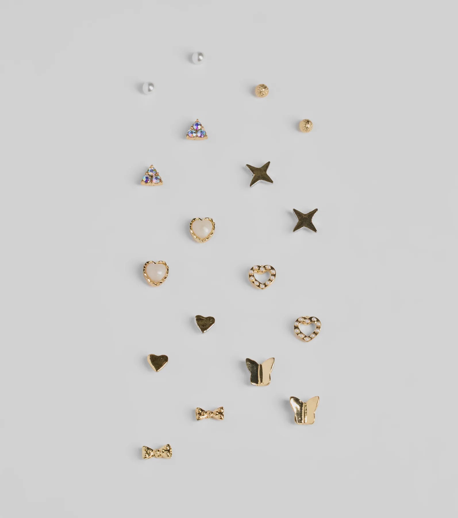 Ultimate Whimsical Style Nine-Pack Stud Earrings Collection