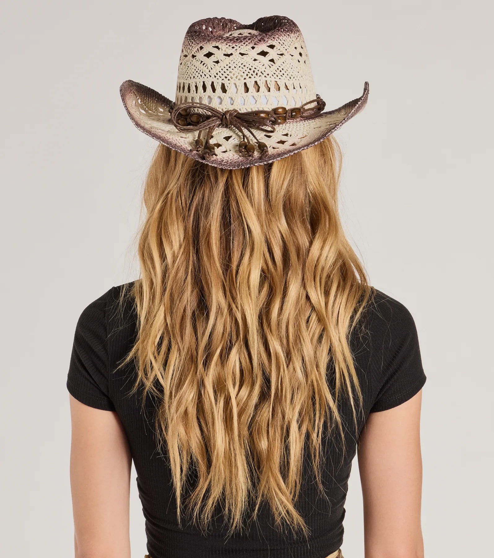 Premium Boho Chic Beaded Straw Cowboy Hat