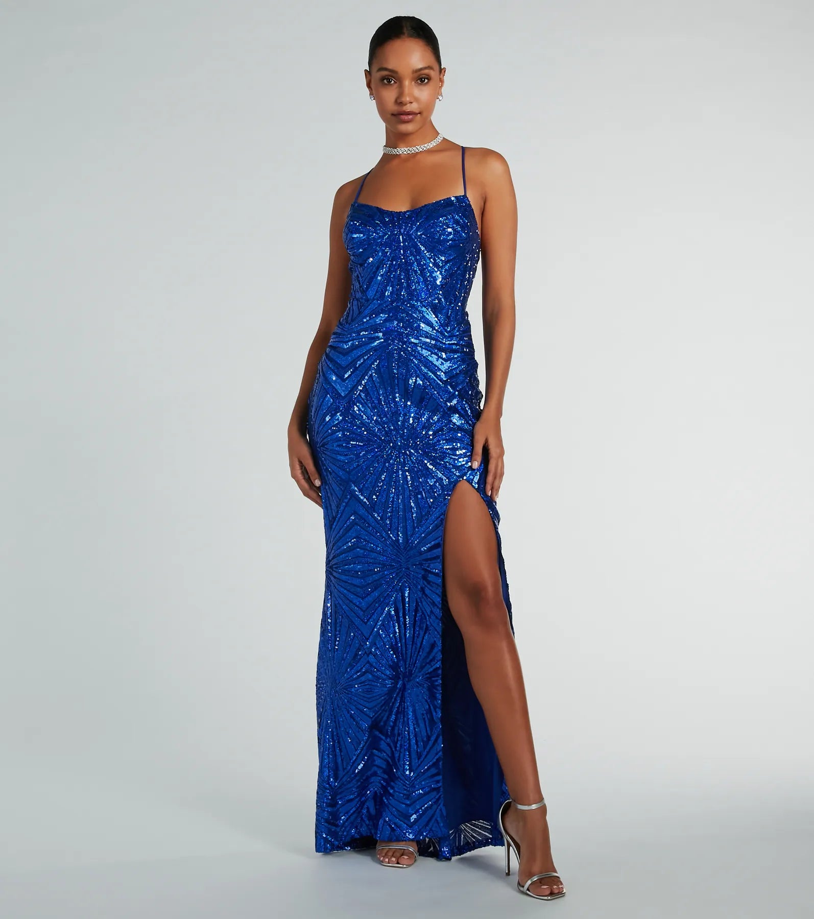 Ultimate Regina Lace-Up Mermaid Sequin Formal Dress for Prom & Special Events