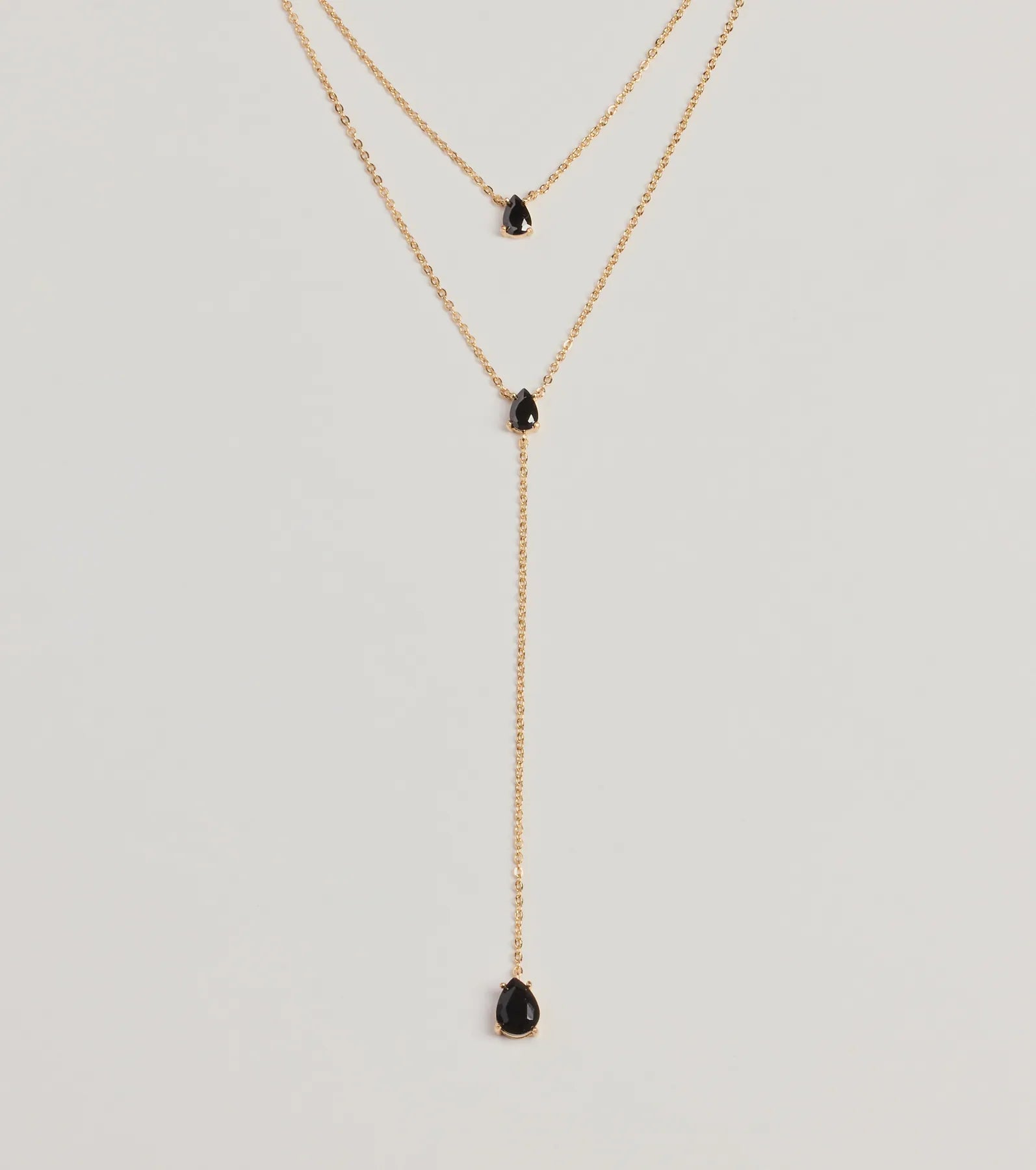 Premium Elegance Teardrop Lariat Necklace