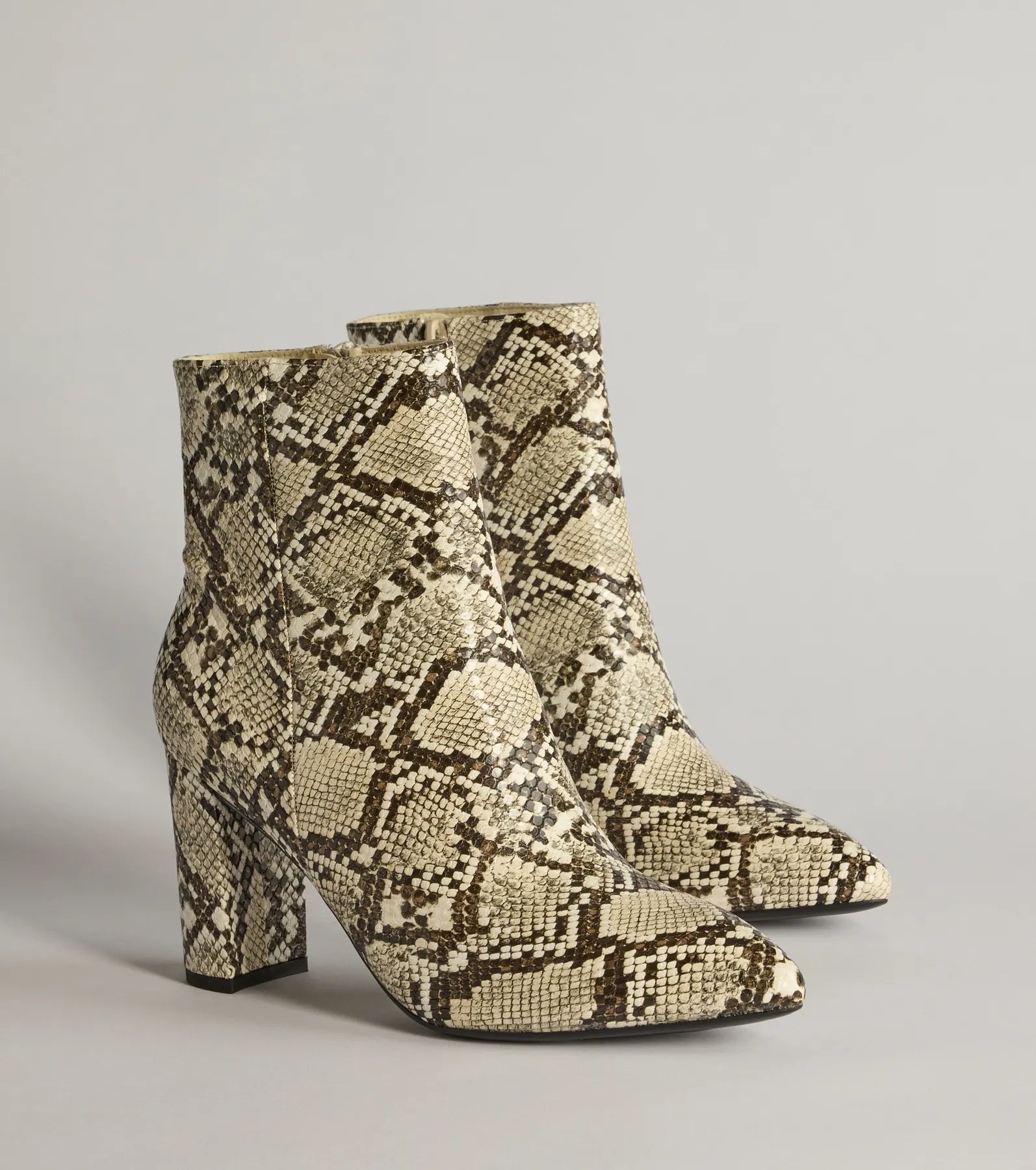 Premium Faux Leather Snake Print Ankle Booties - Ultimate Style Upgrade