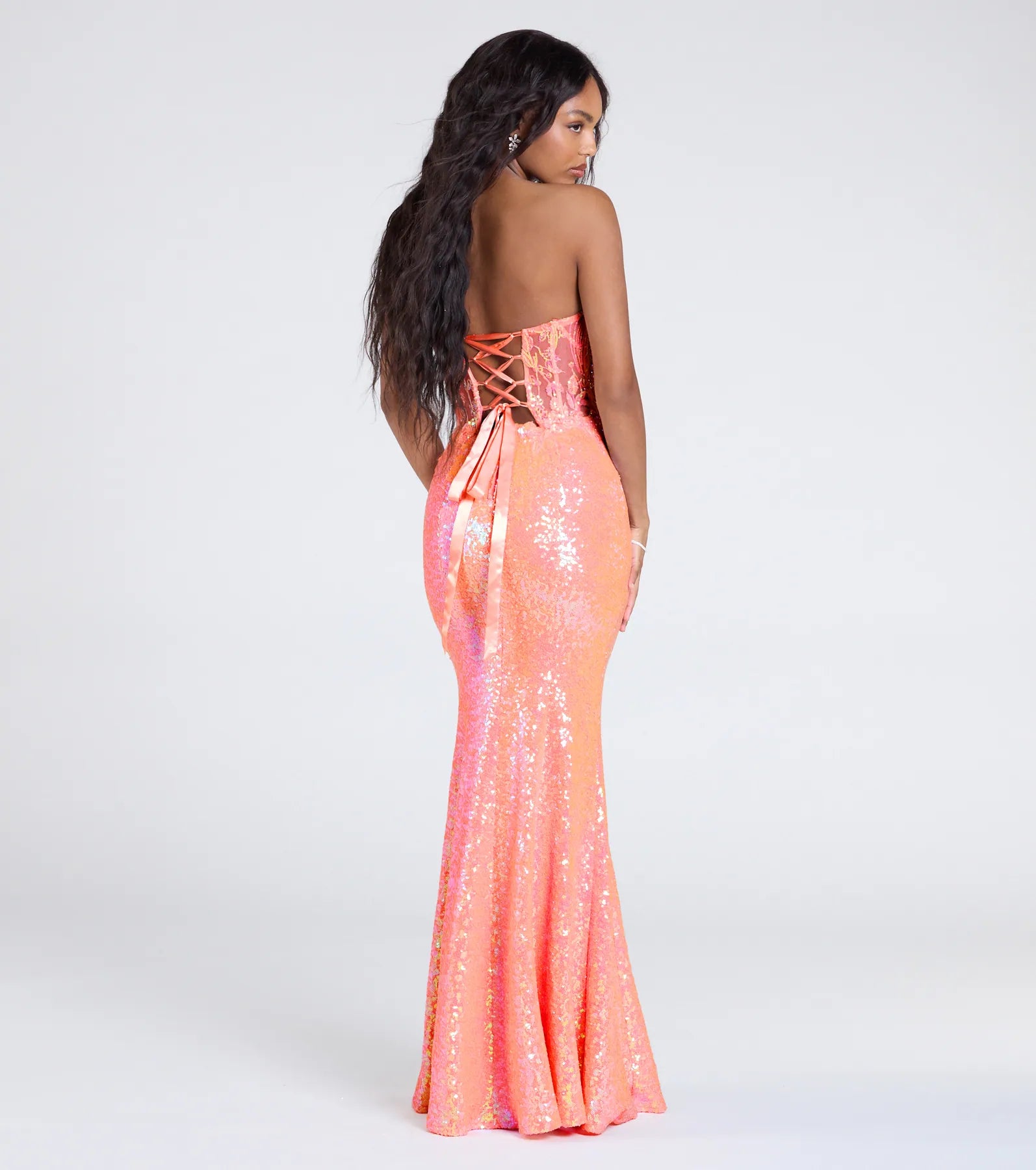 Ultimate Zoe Lace-Up Corset Mermaid Sequin Gown