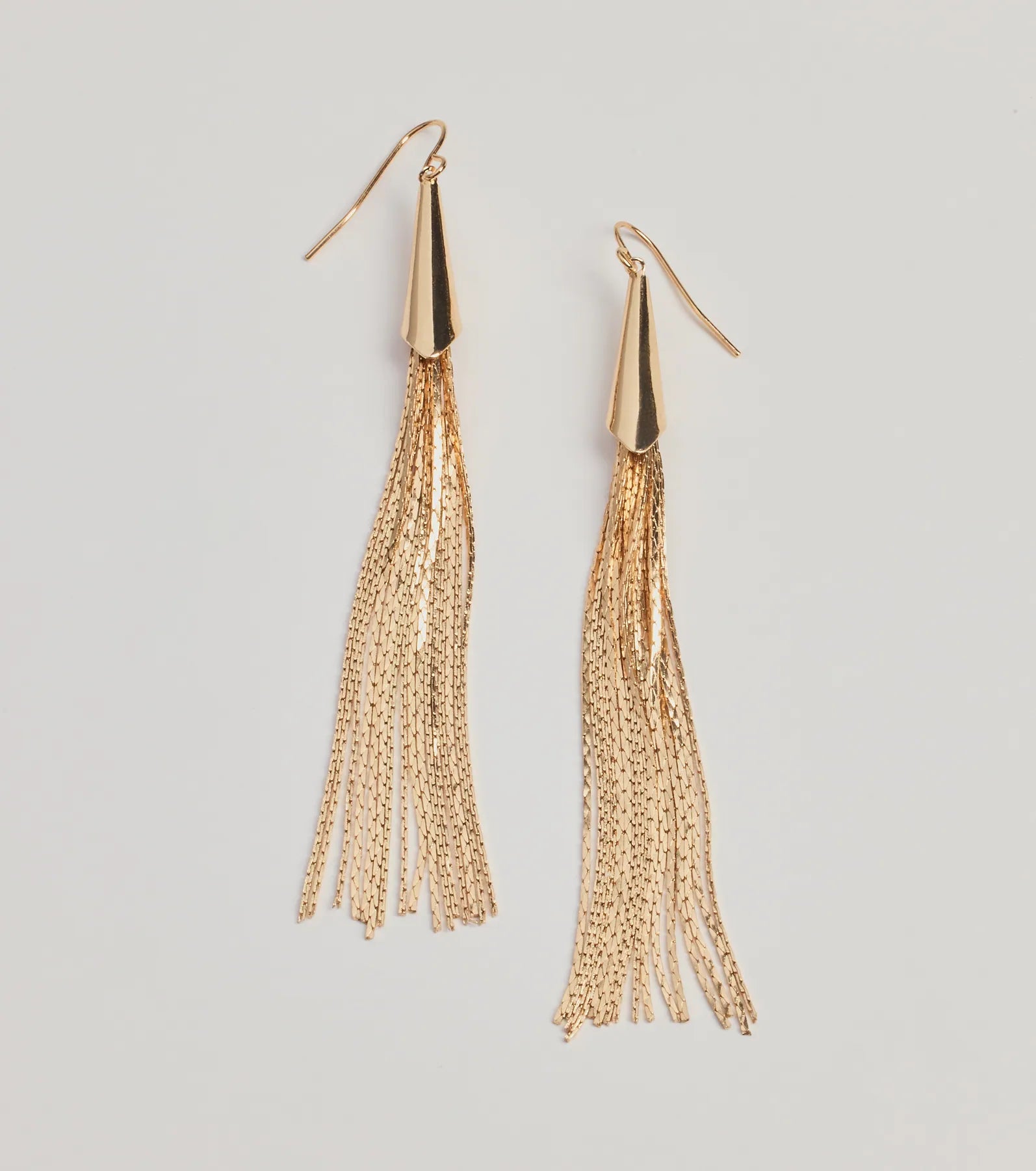 Premium Elegance Metal Tassel Earrings