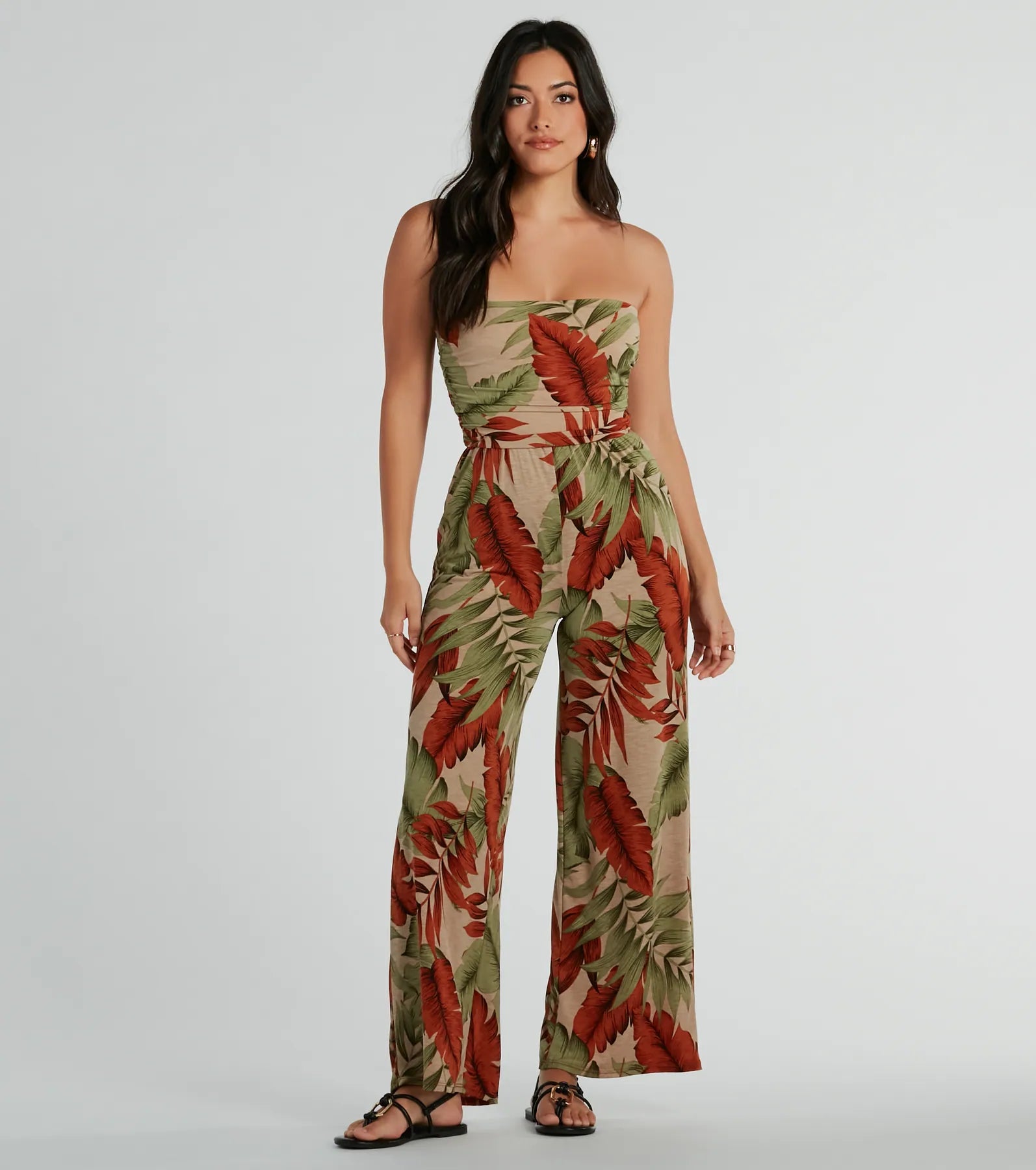 Ultimate Tropical Vacation Jumpsuit - Strapless & Stylish