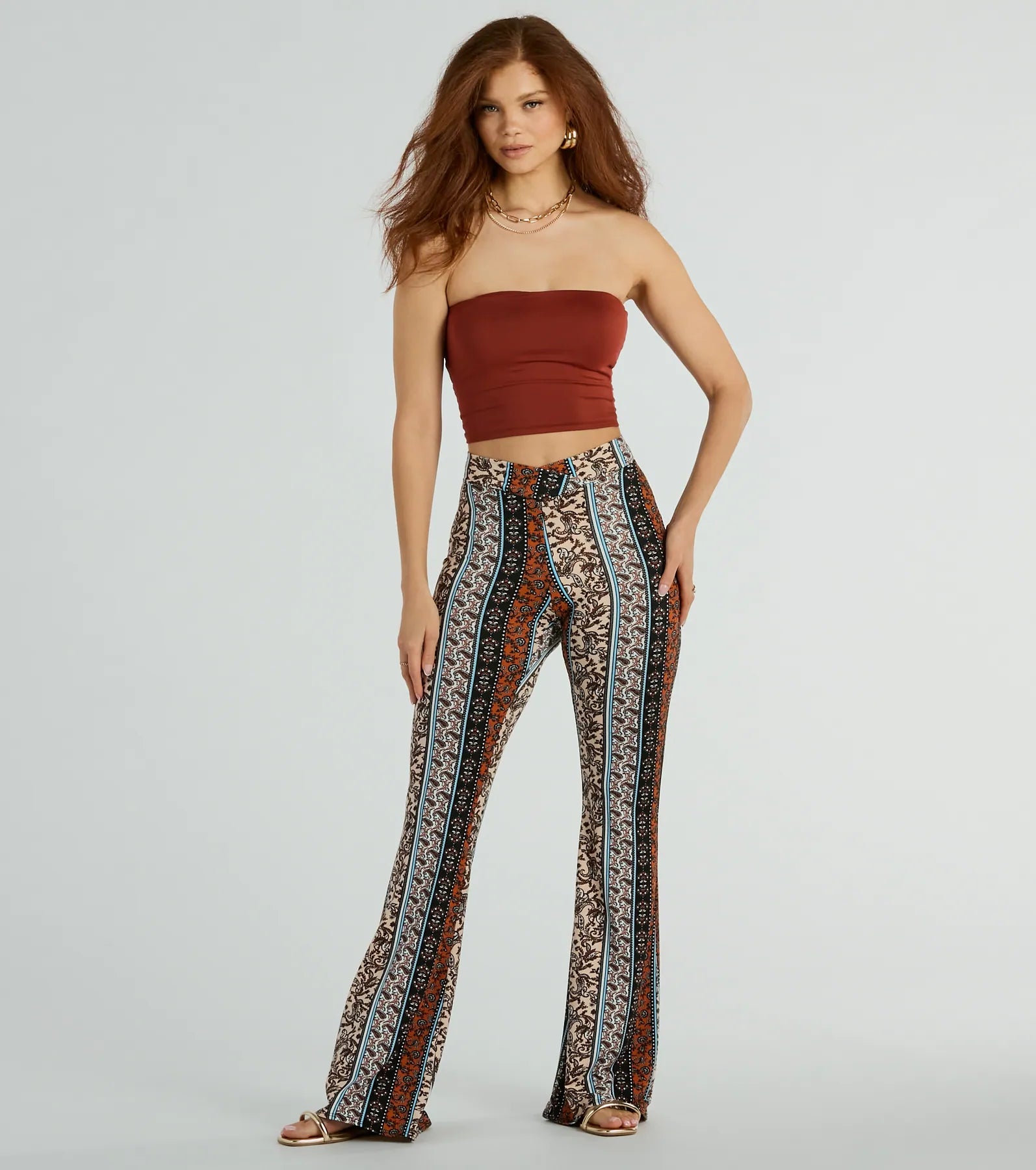 Ultimate Summer Dream Paisley Knit Flare Pants