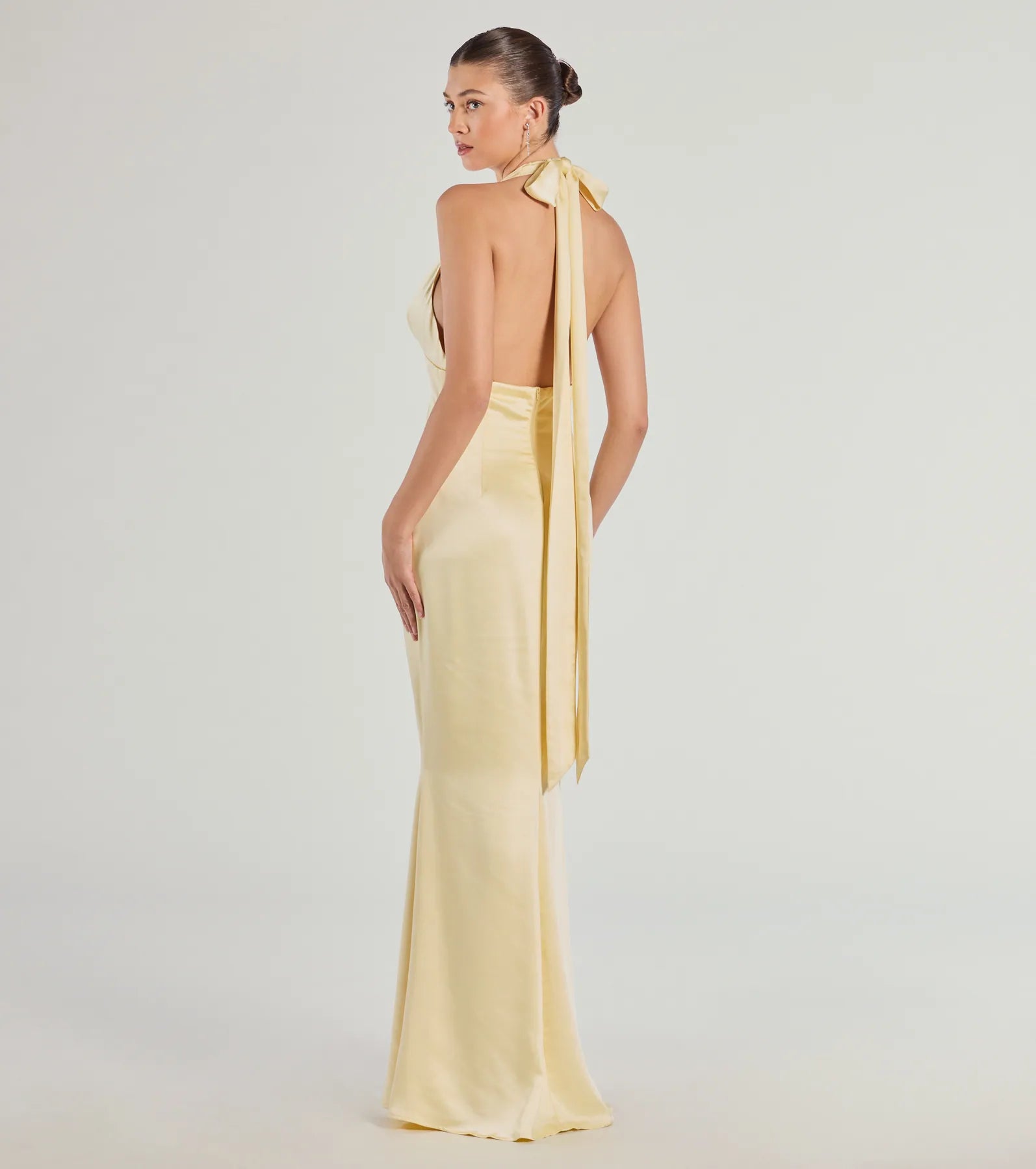 Ultimate Erika Satin Halter Formal Gown