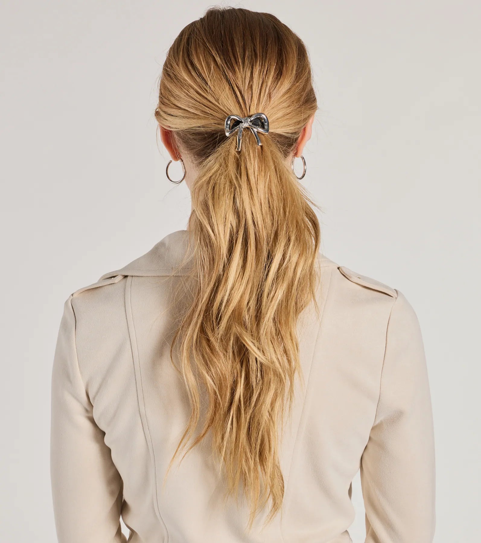 Premium Sleek Charm Hair Bow Elastic Duo