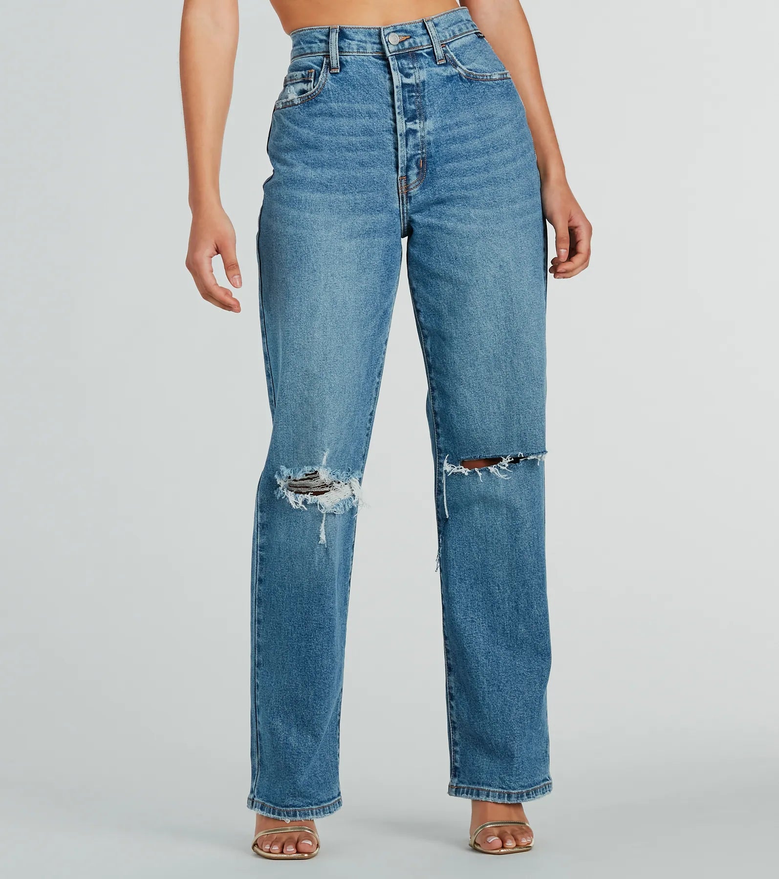 Ultimate Distressed Boyfriend Jeans - Premium Dark Wash