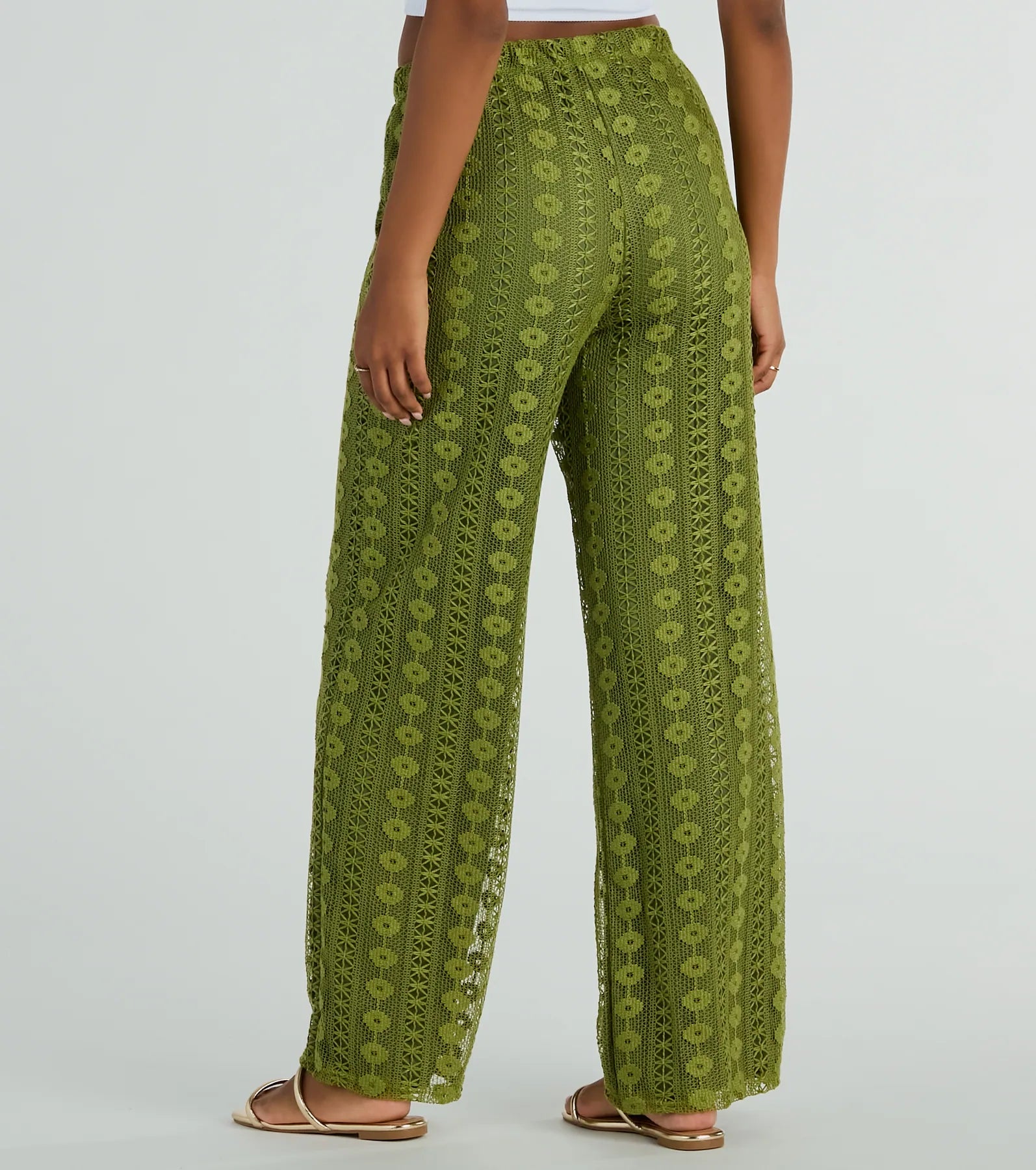 Premium Weekend Breeze High-Rise Crochet Palazzo Pants