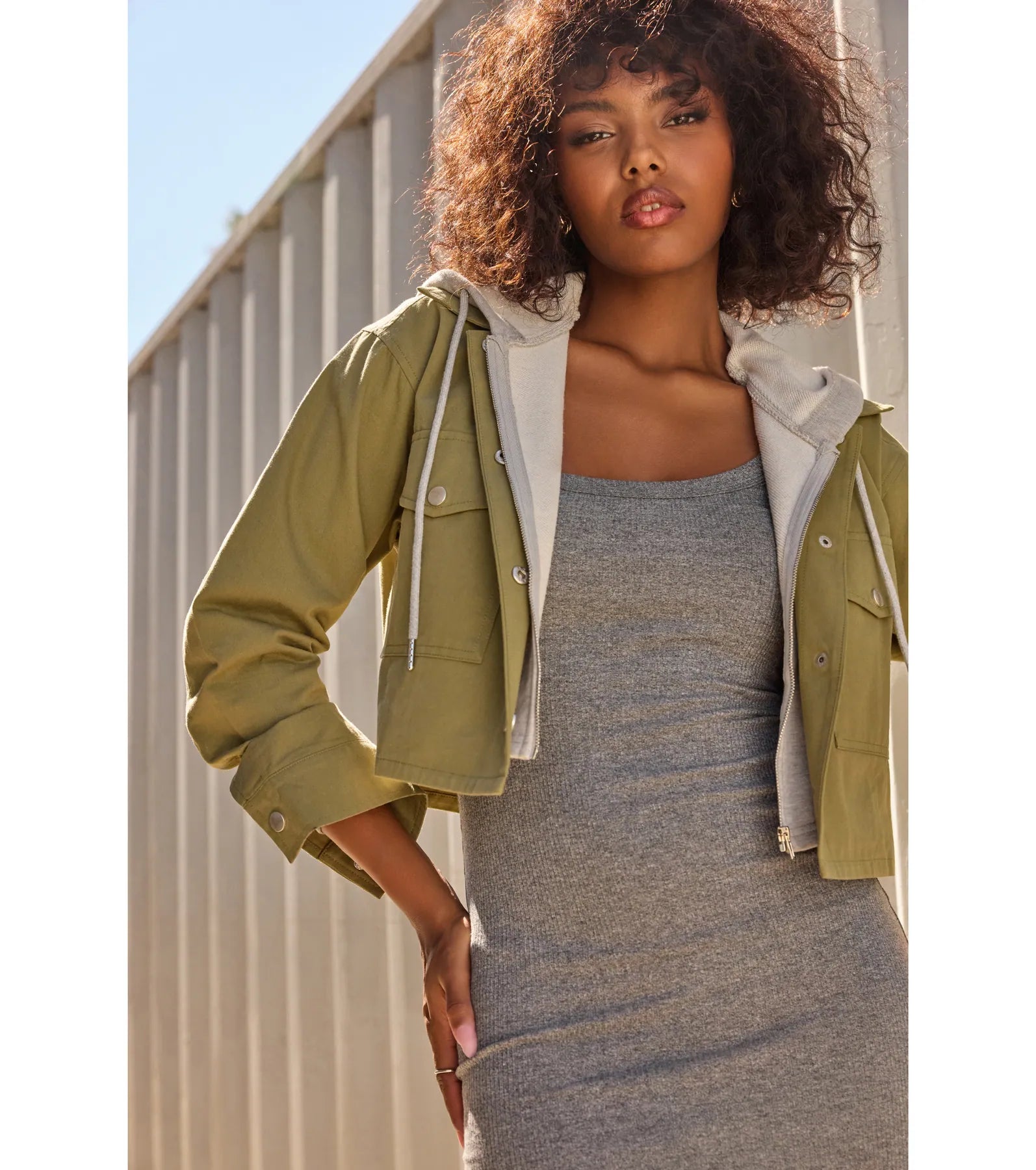 Premium Twill Layered Hoodie Jacket - Cozy & Stylish