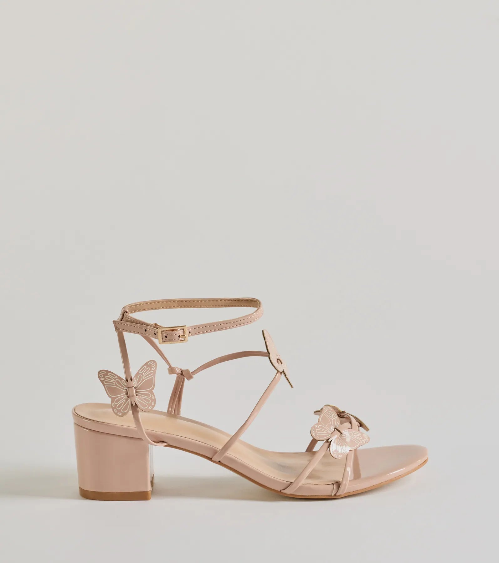 Ultimate Butterfly Chic Heels - Patent Block Heels for Every Occasion