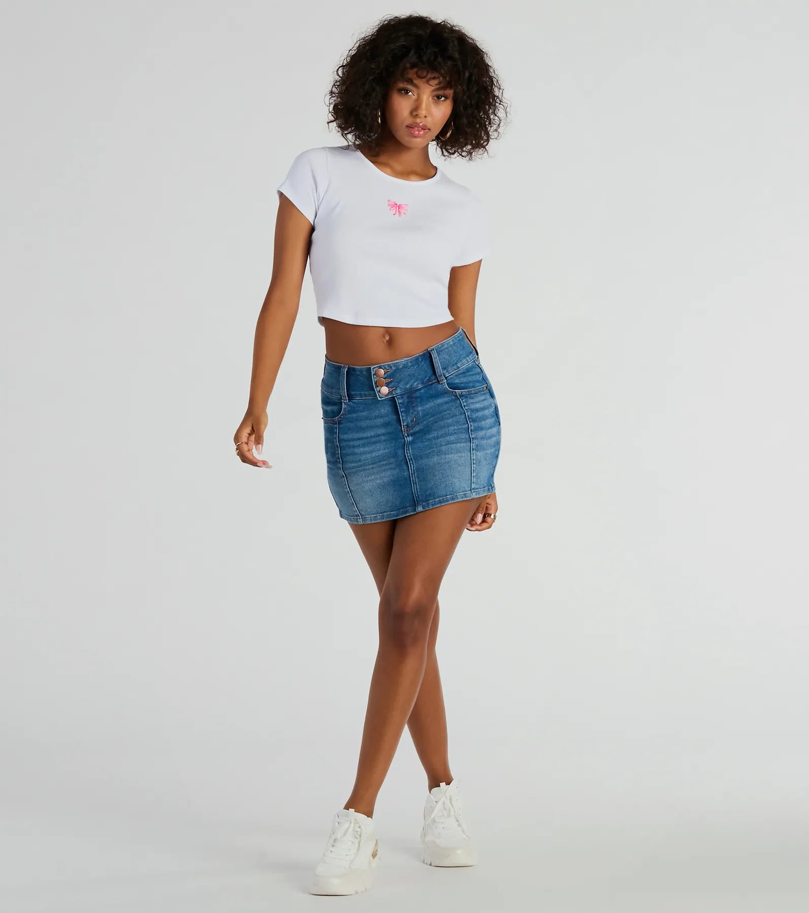 Ultimate Girly Twirl Bow Crop Tee