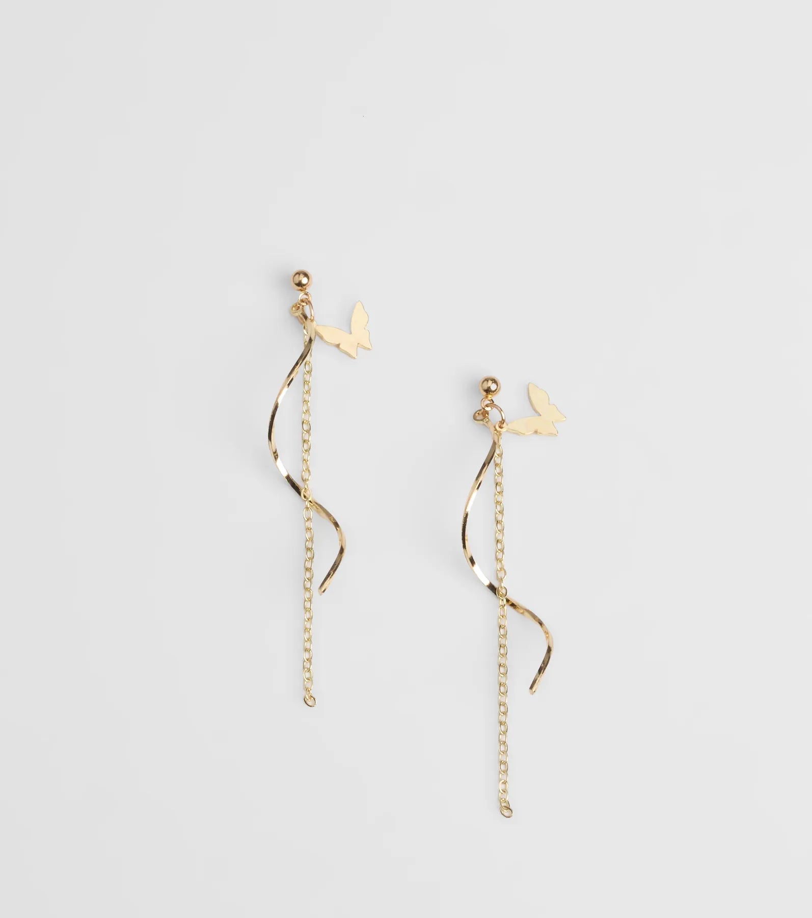 Premium Glimmer Butterfly Twist Drop Earrings