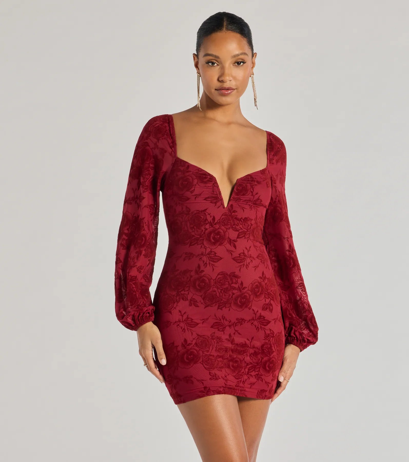 Ultimate Blooming Beauty Floral Burnout Mini Dress - Premium Cocktail Attire