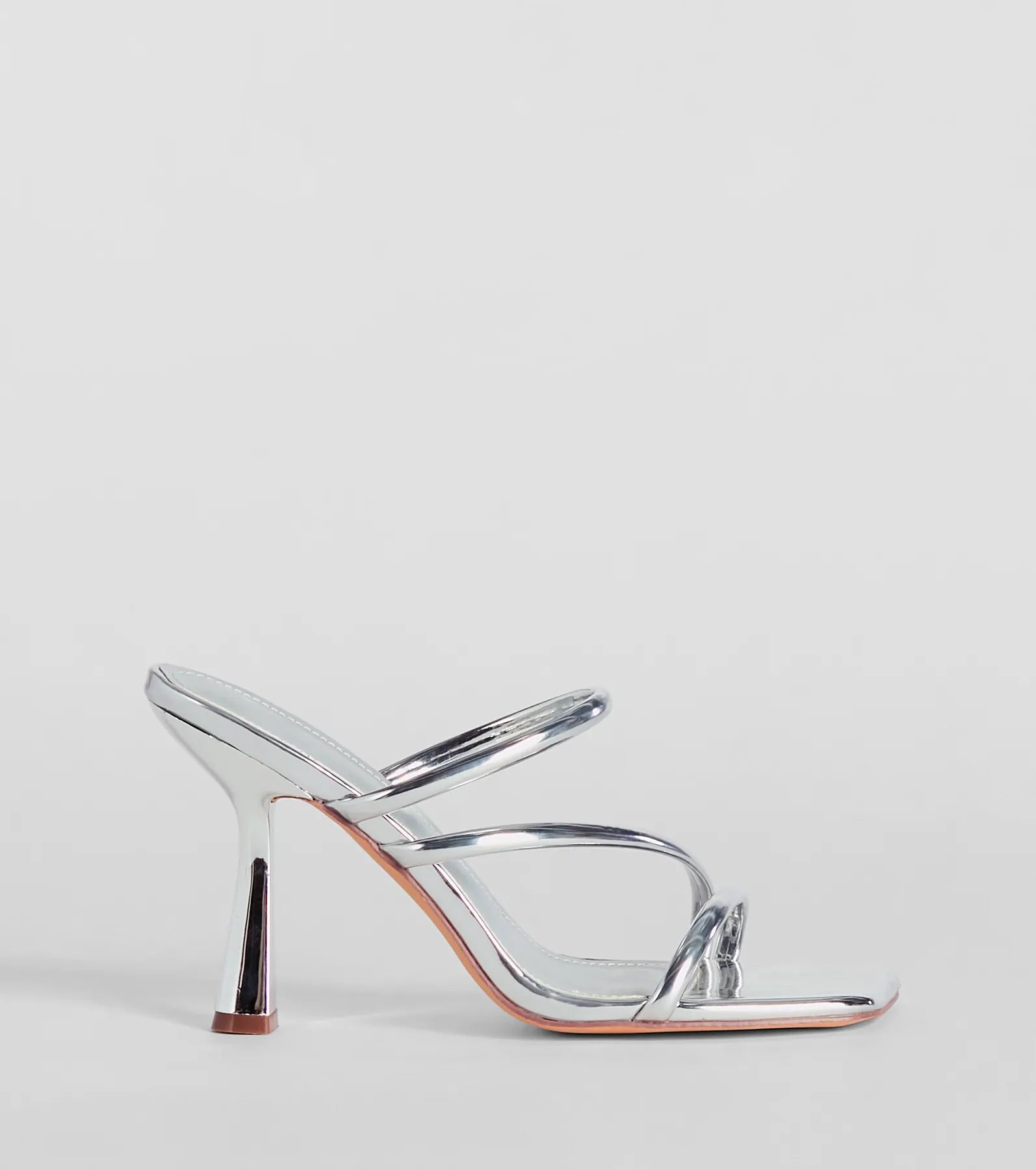 Ultimate Mirror Shine Strappy Heels - Premium Metallic Stilettos