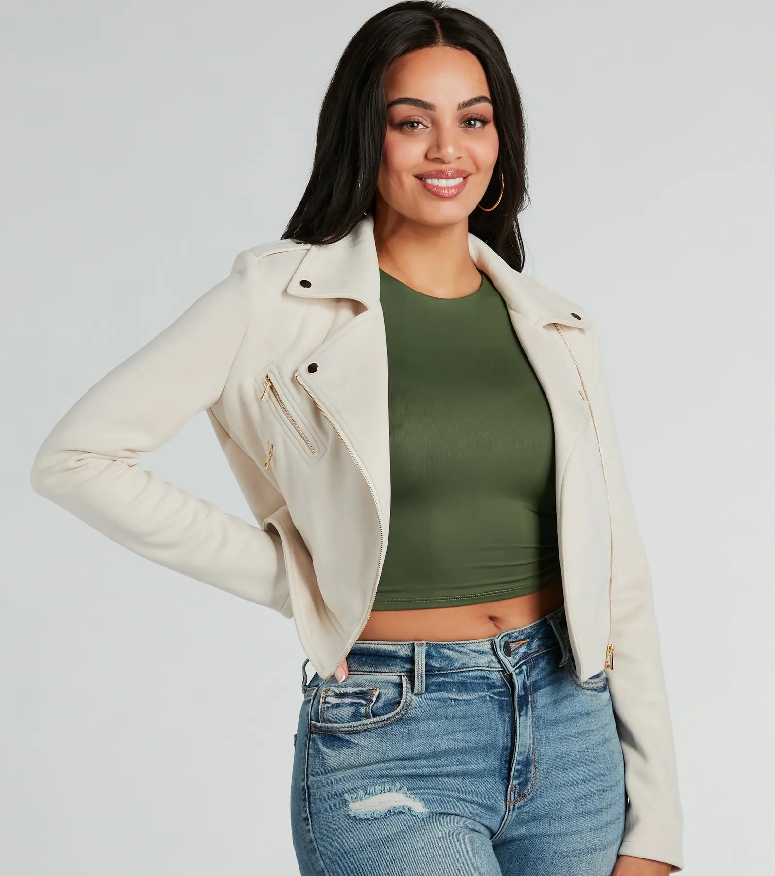 Ultimate Style Faux Suede Moto Jacket - Premium Look