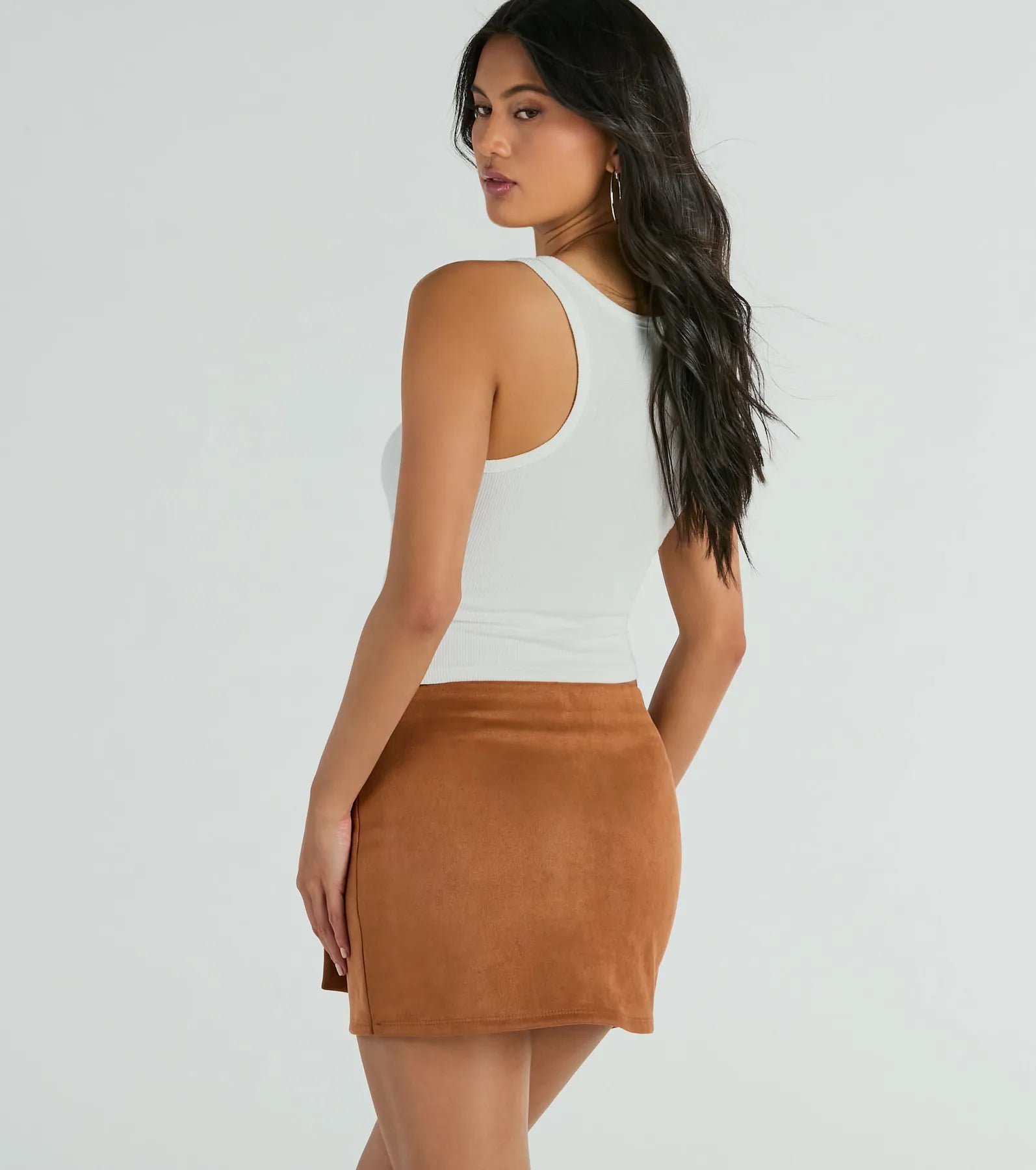 Ultimate Chic Faux Suede Belted Skort