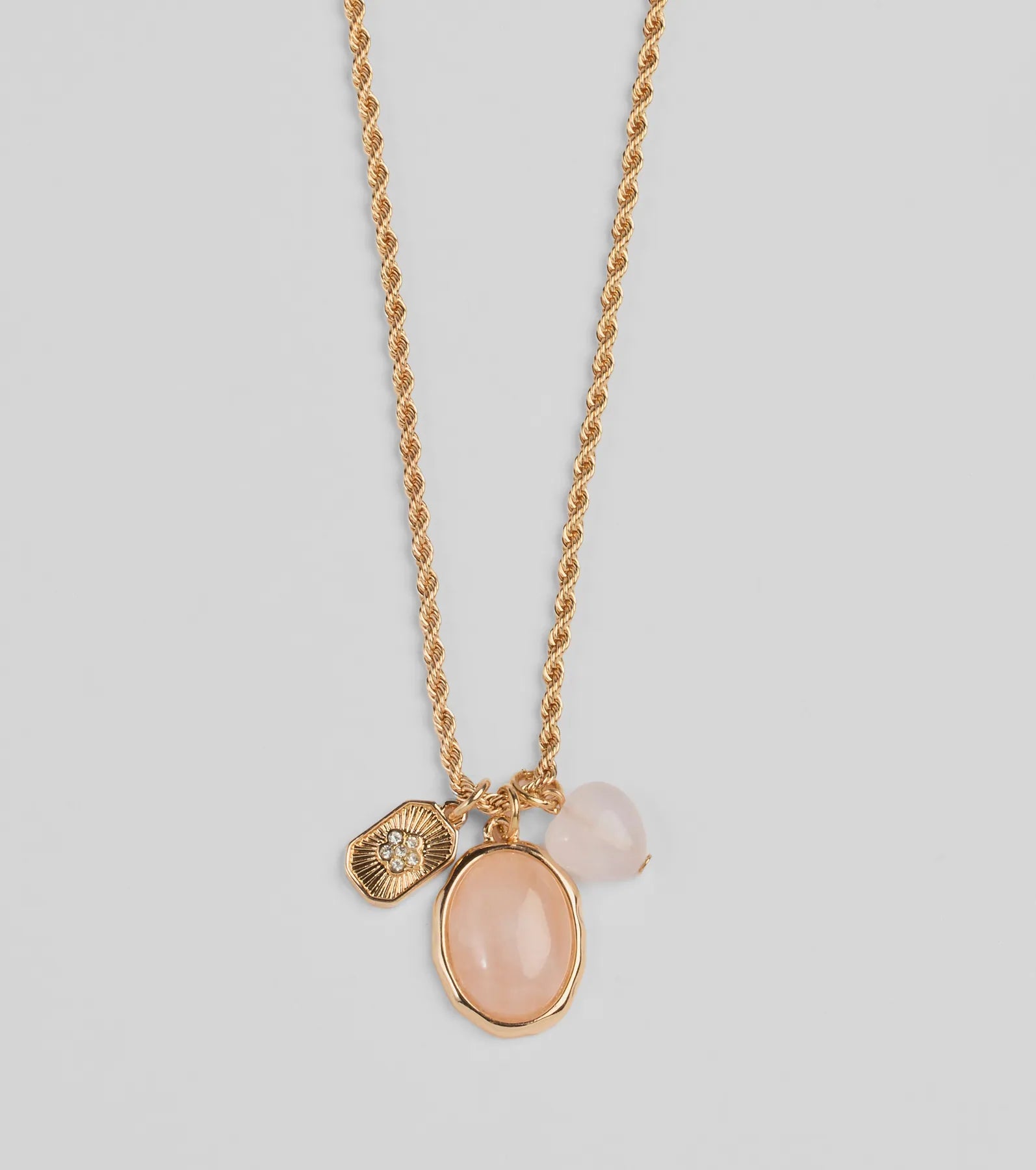 Ultimate Boho Chic Rose Quartz Pendant Necklace