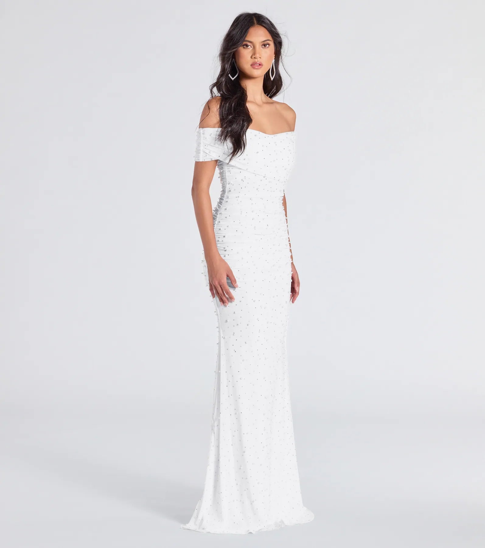 Aubriella Ultimate Glam Rhinestone & Pearl Mermaid Gown