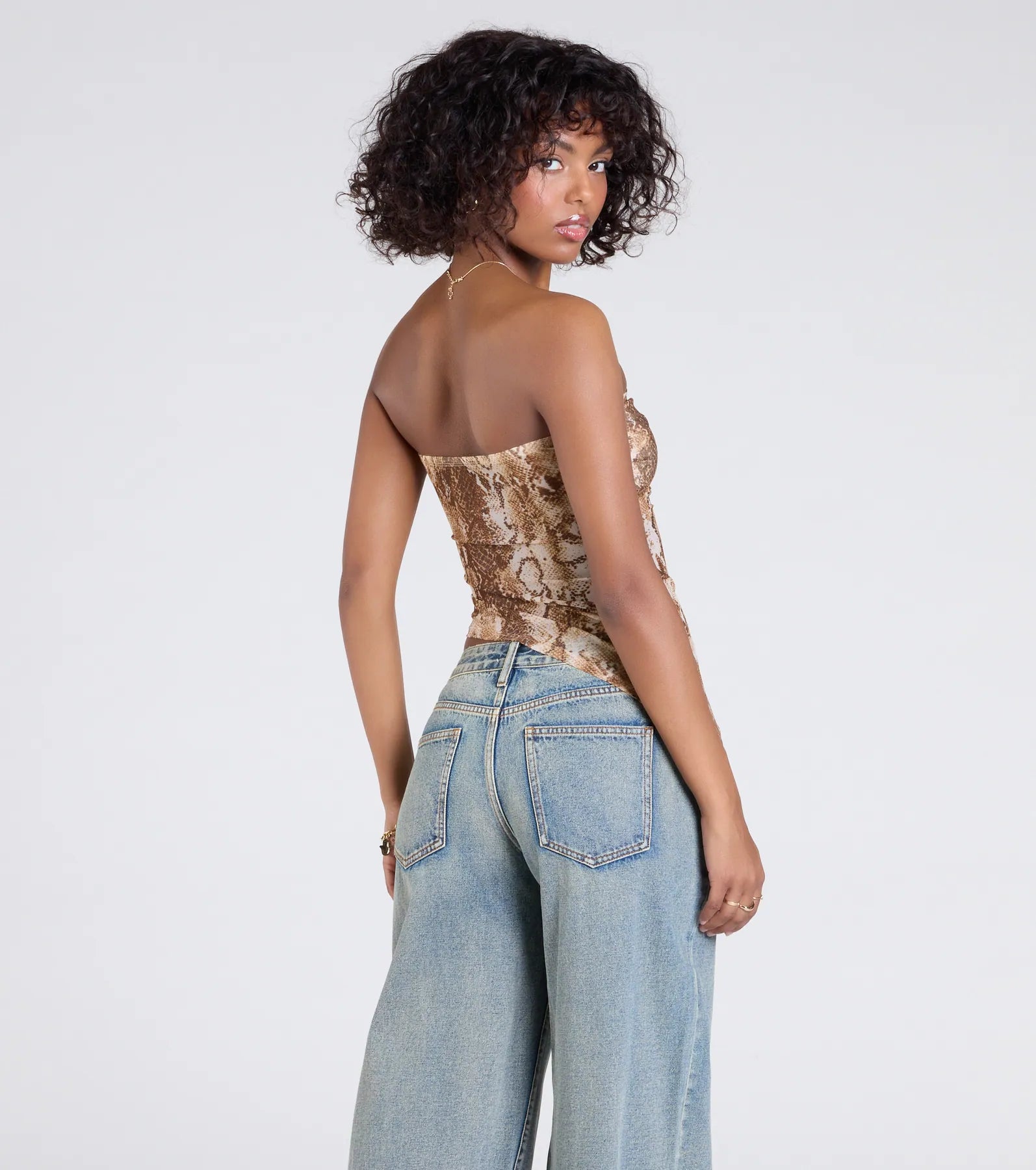 Ultimate Snake Print Mesh Crop Top - Fierce & Chic