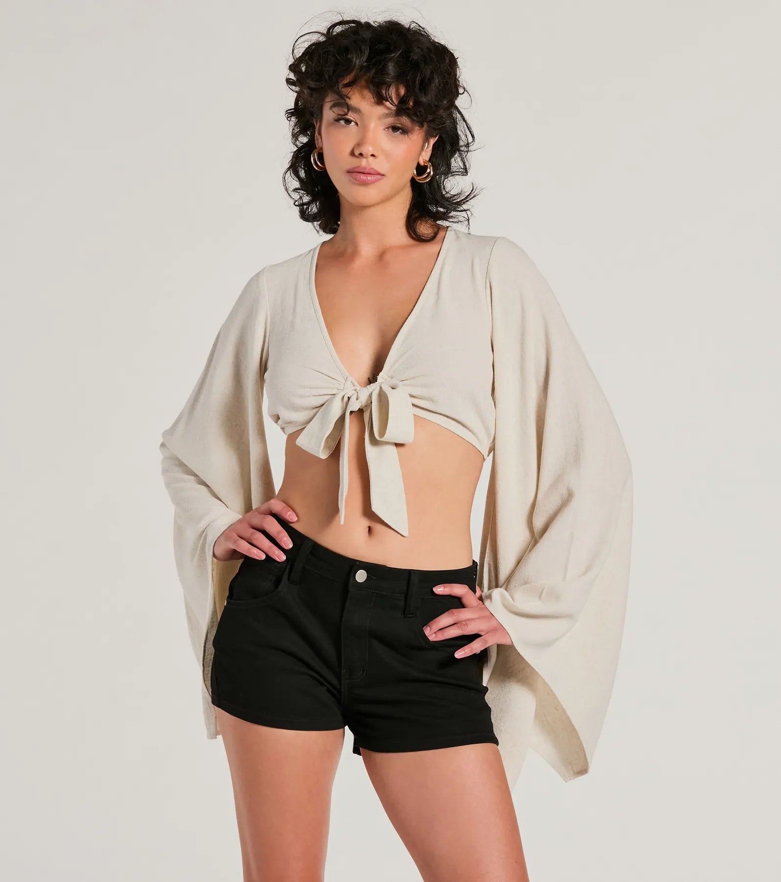 Ultimate Breezy Energy Linen Tie-Front Top