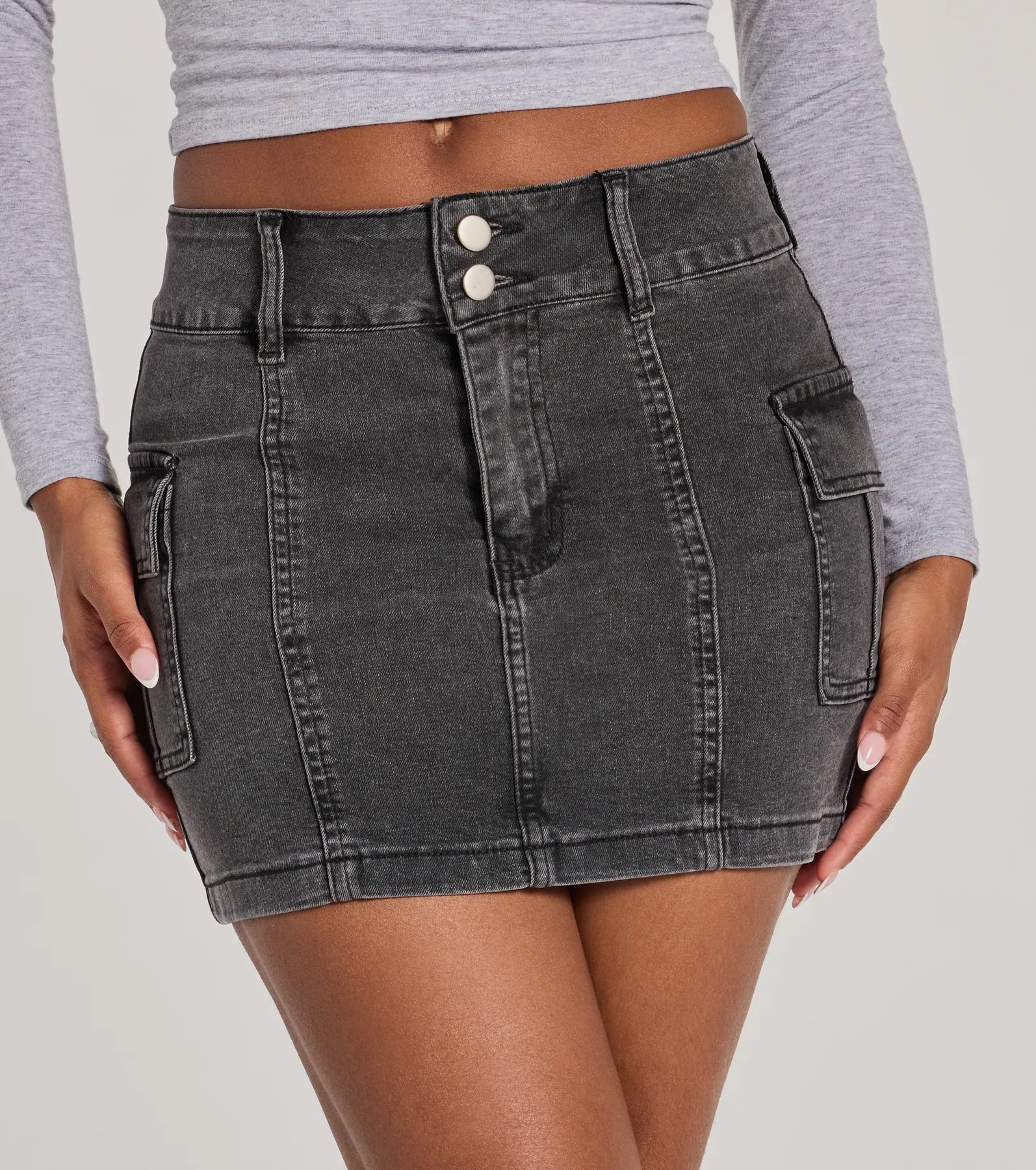 Ultimate Casual Cargo Denim Mini Skirt - Cool Girl Style