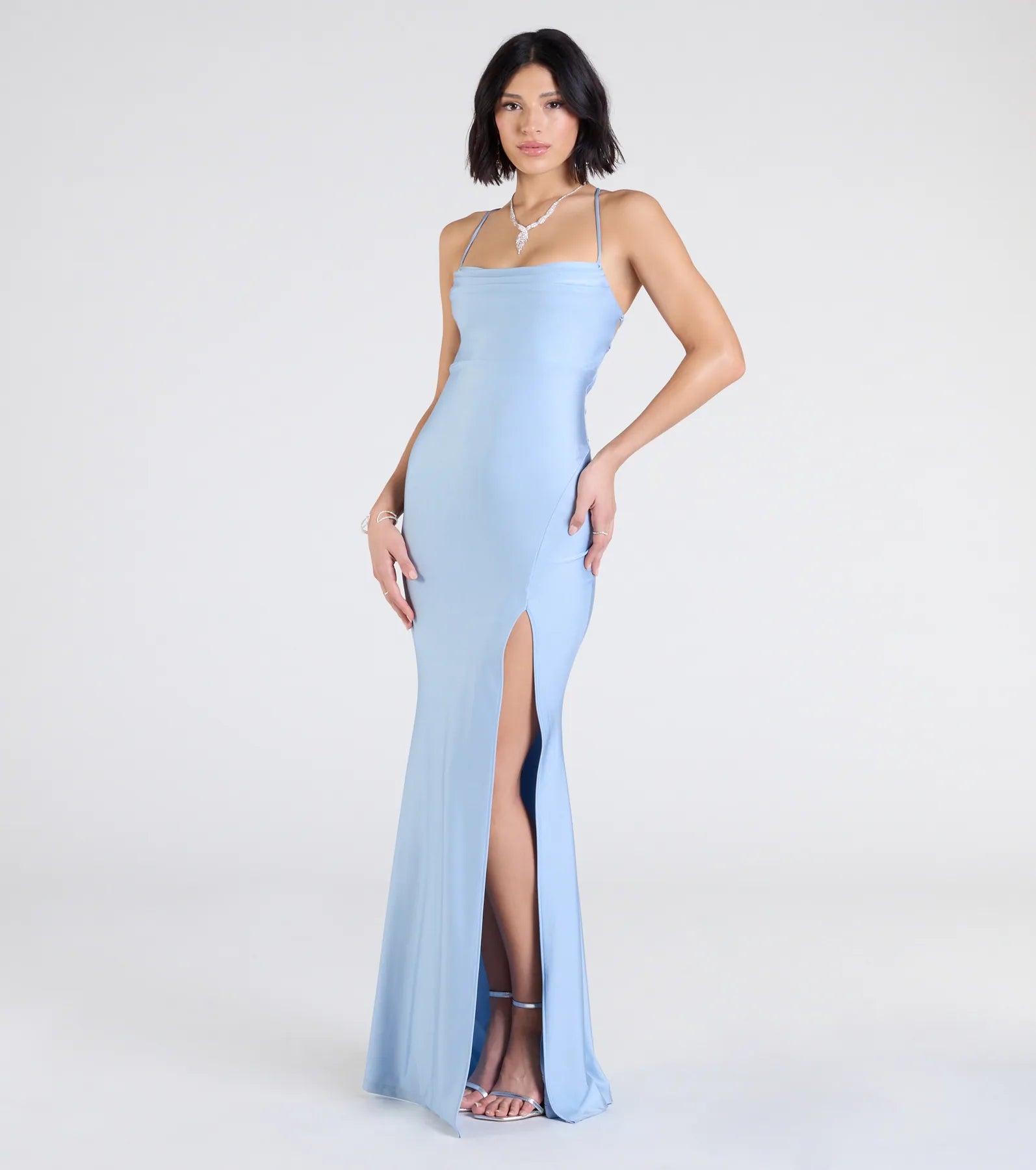 Premium Delia Elegant Cowl Neck Mermaid Gown