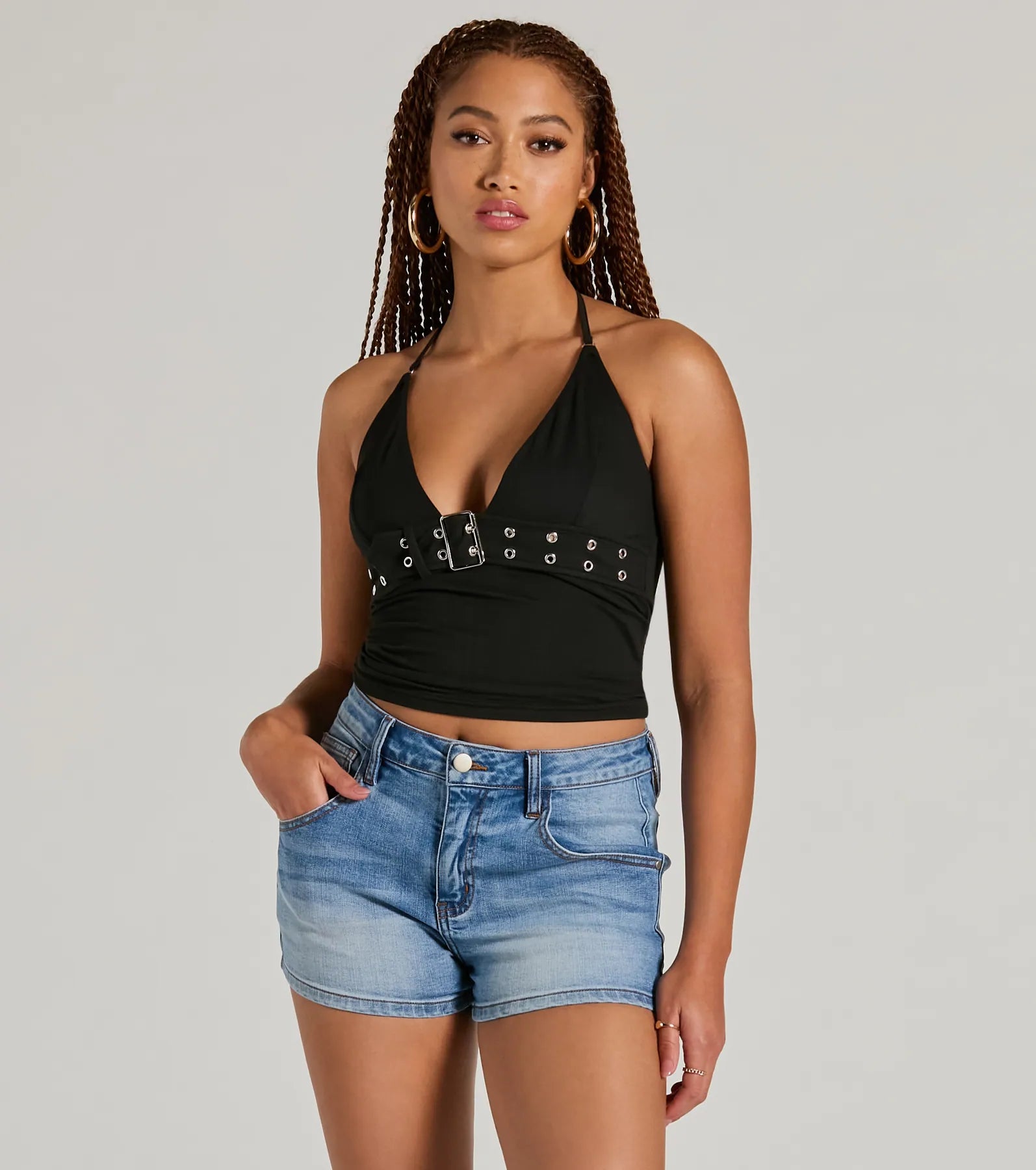 Premium Halter V-Neck Crop Top - Ultimate Summer Style