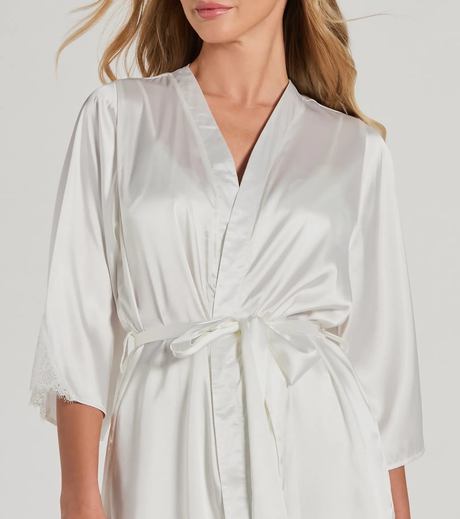 Ultimate Bridal Silky Satin & Lace Robe - Premium Elegance