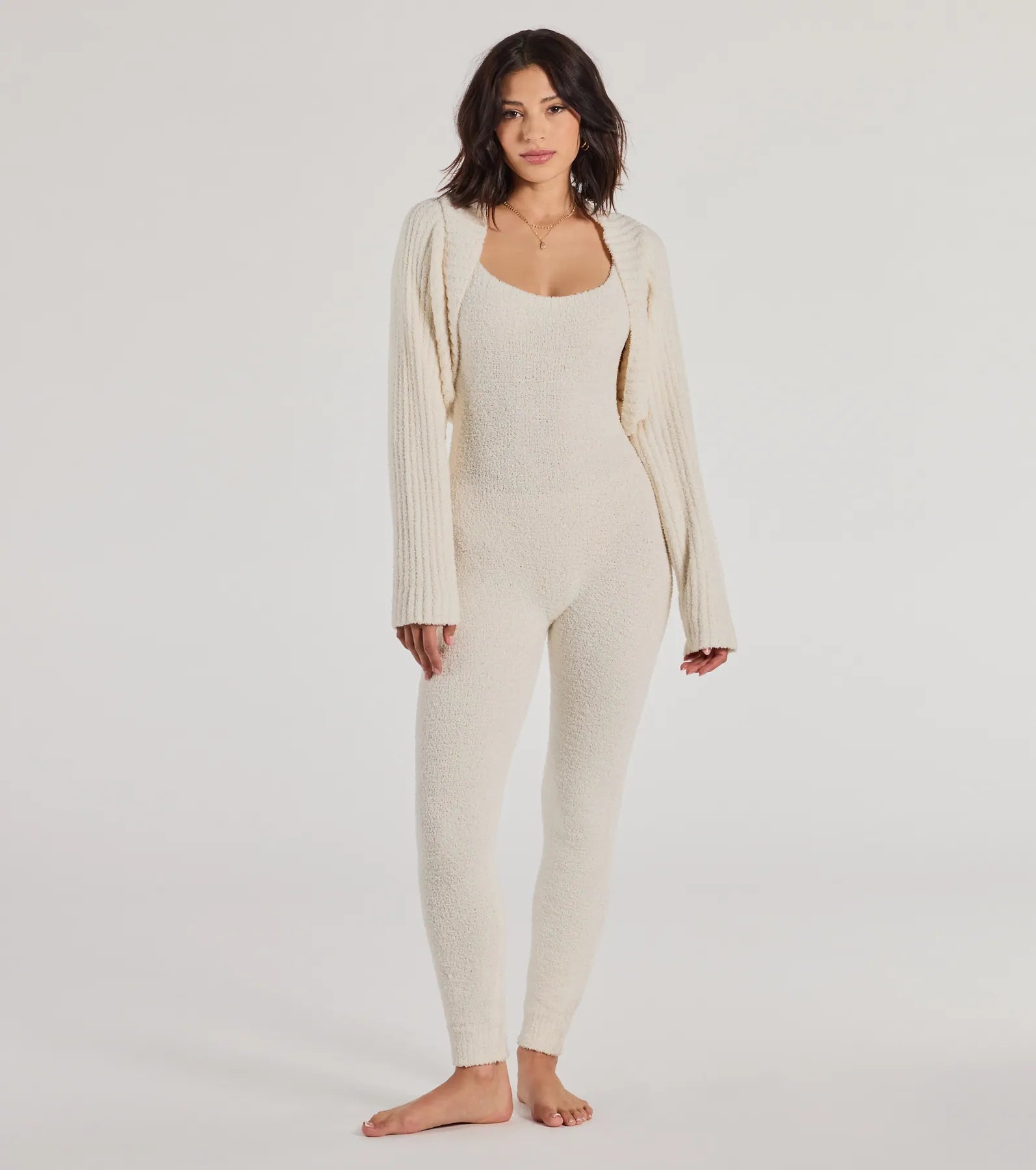 Ultimate Cozy Chenille Knit Bolero – Relaxed Fit & Long Sleeves