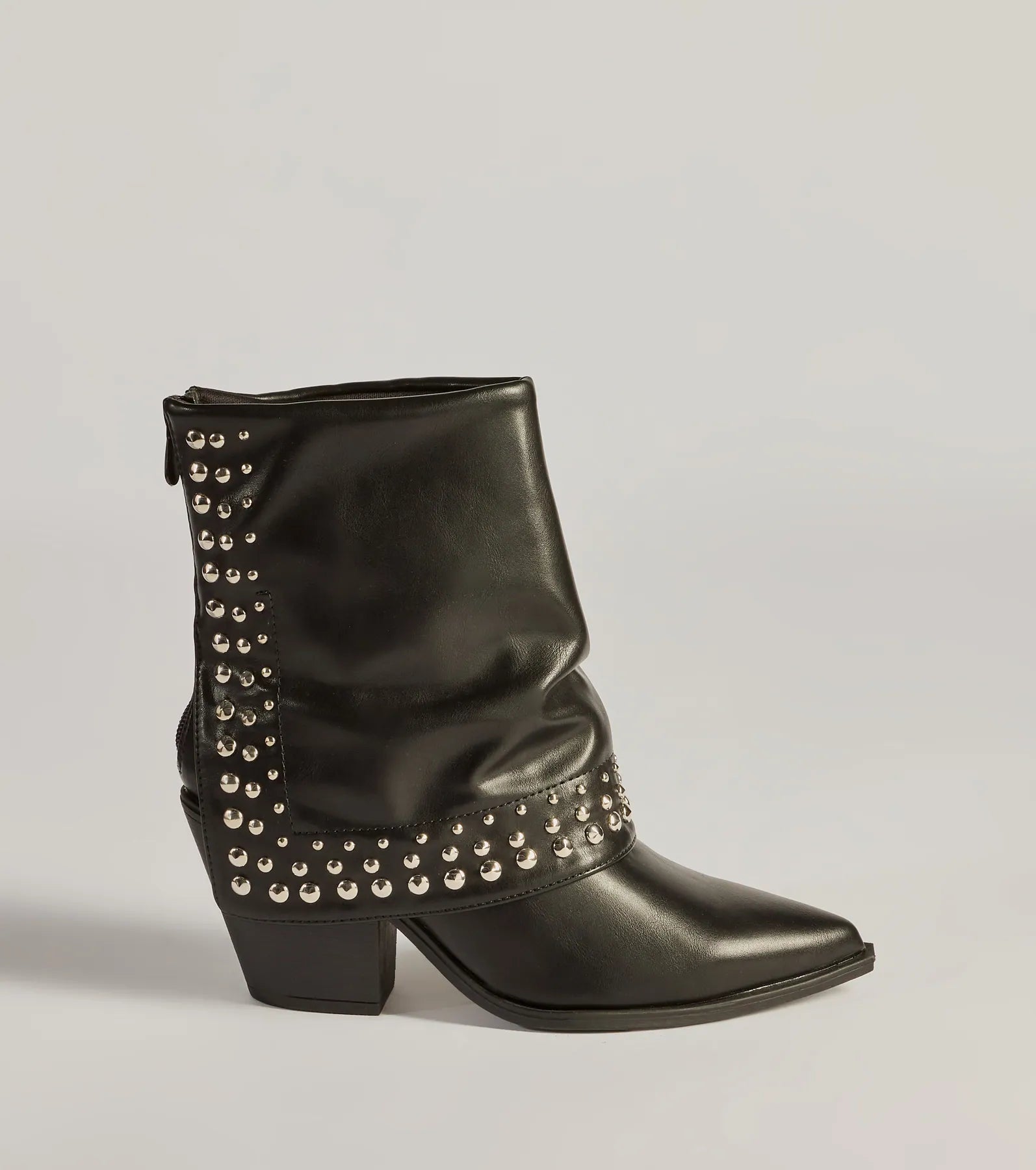 Ultimate Chic Studded Faux Leather Booties