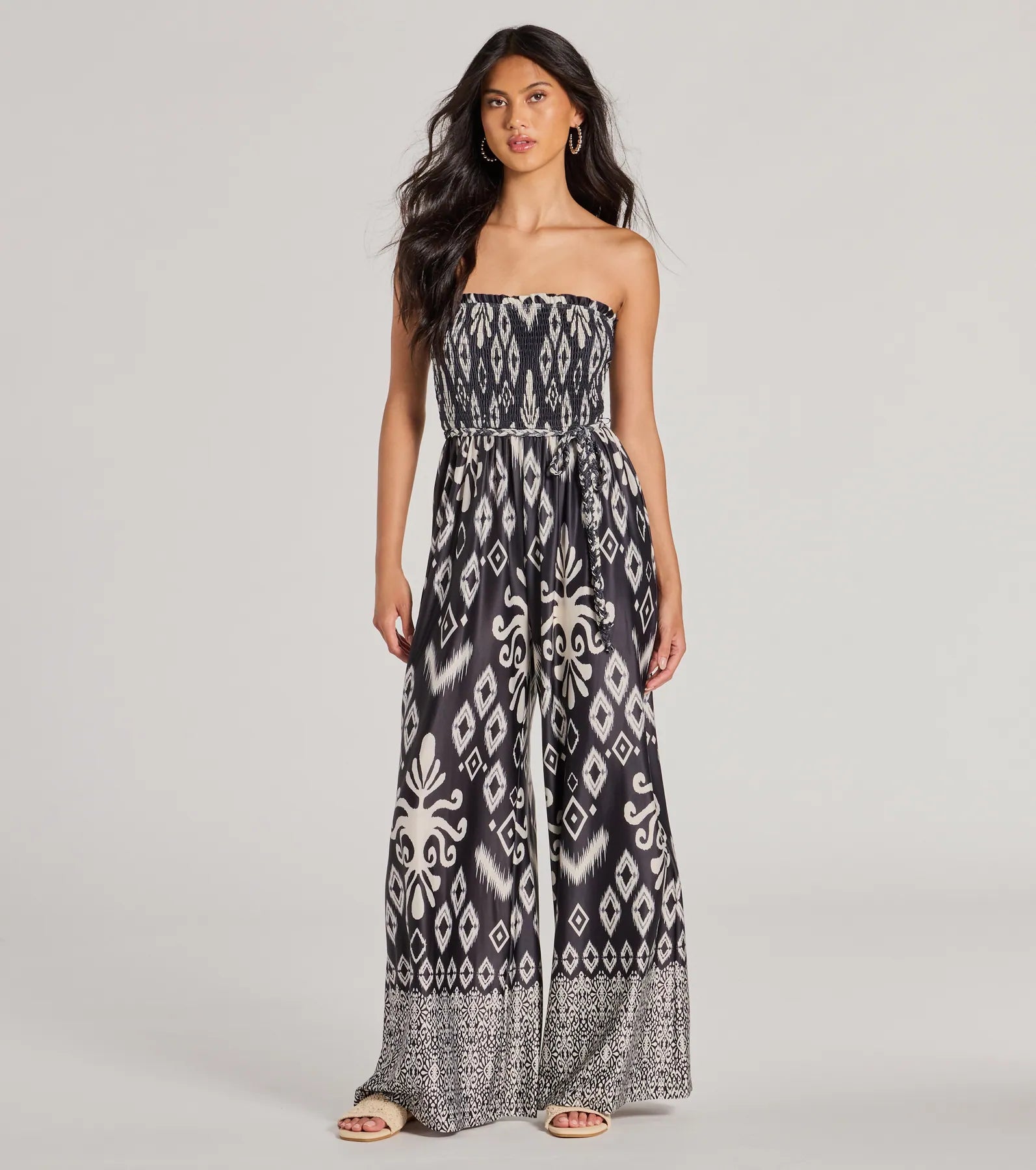 Ultimate Boho Chic Strapless Wide-Leg Jumpsuit - Premium Summer Style