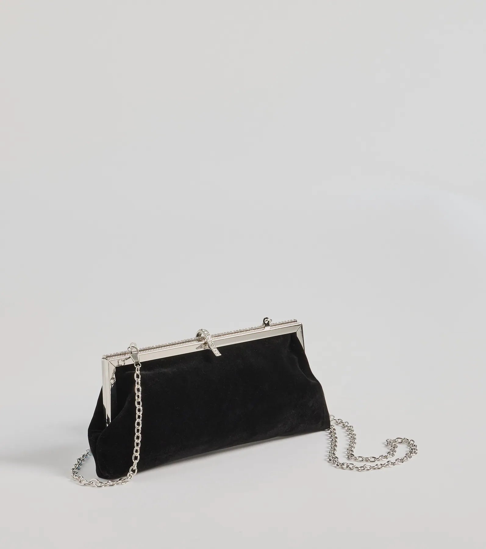 Premium Velvet Clutch Bag with Rhinestone Trim - Ultimate Evening Elegance