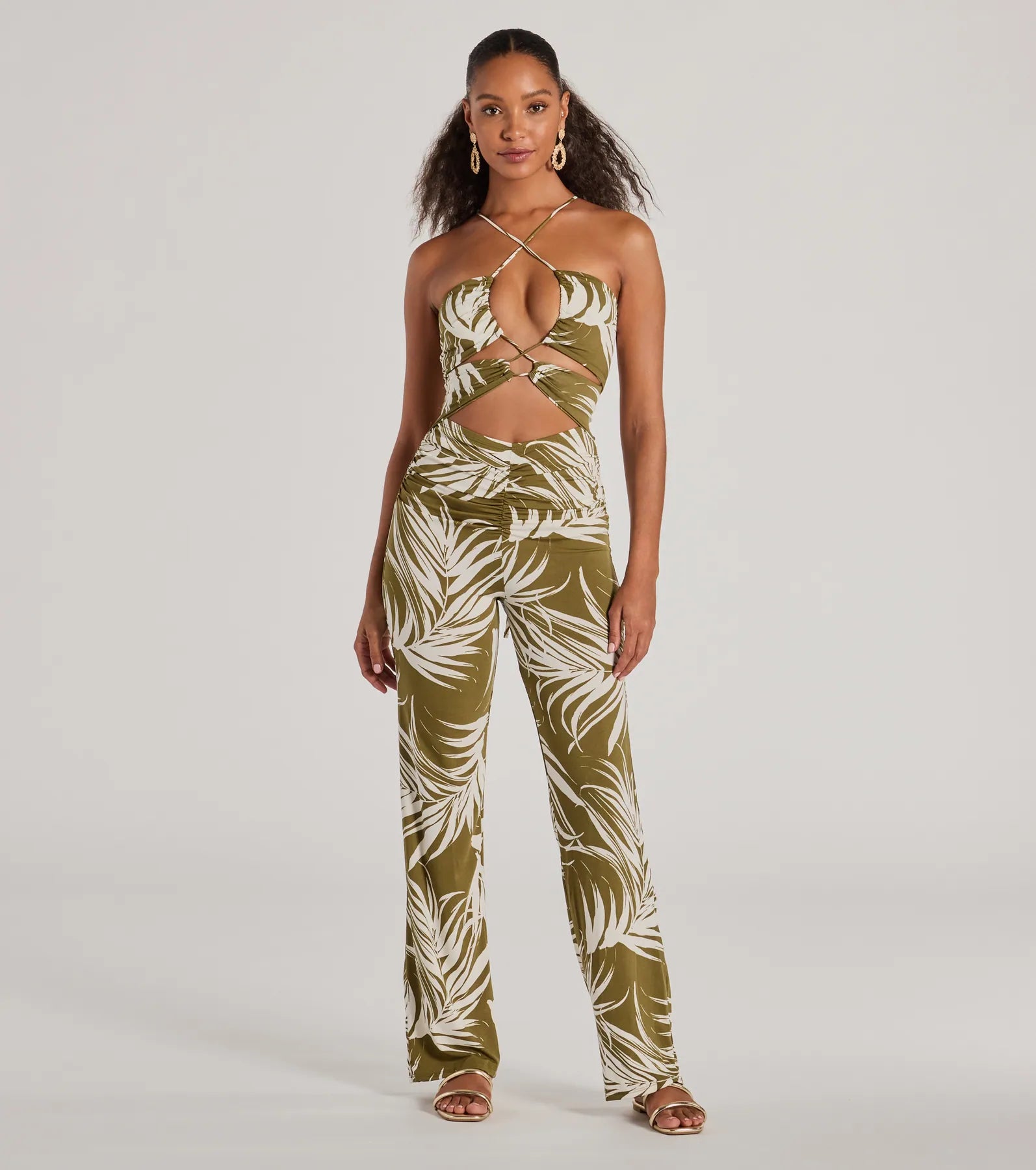 Ultimate Tropical Getaway Strappy Cutout Jumpsuit