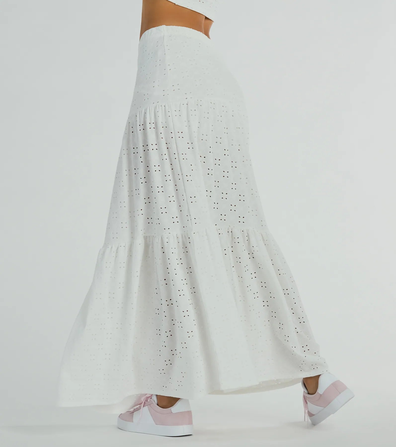 Premium Spring Breeze Ruffled Eyelet Maxi Skirt - Ultimate Summer Style
