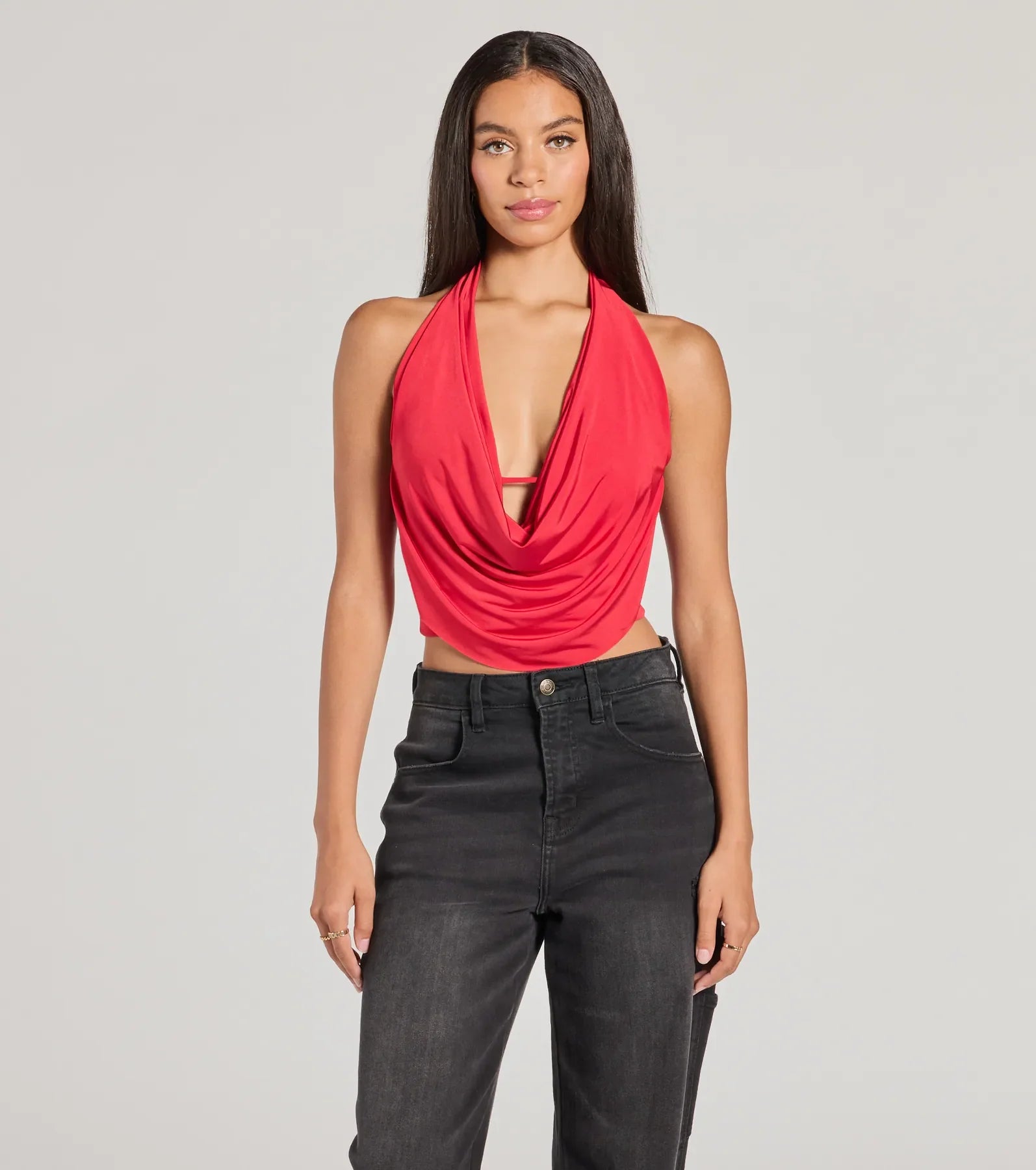 Ultimate Statement Sleeveless Halter Crop Top