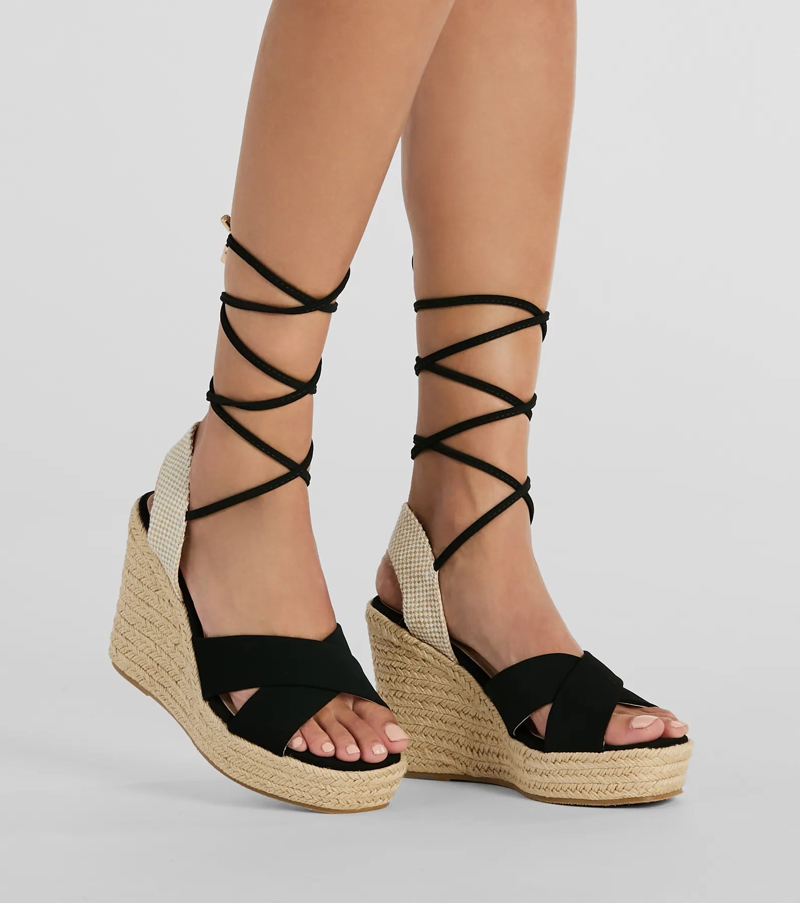 Ultimate Summer Style: Open-Toe Lace-Up Espadrille Wedges