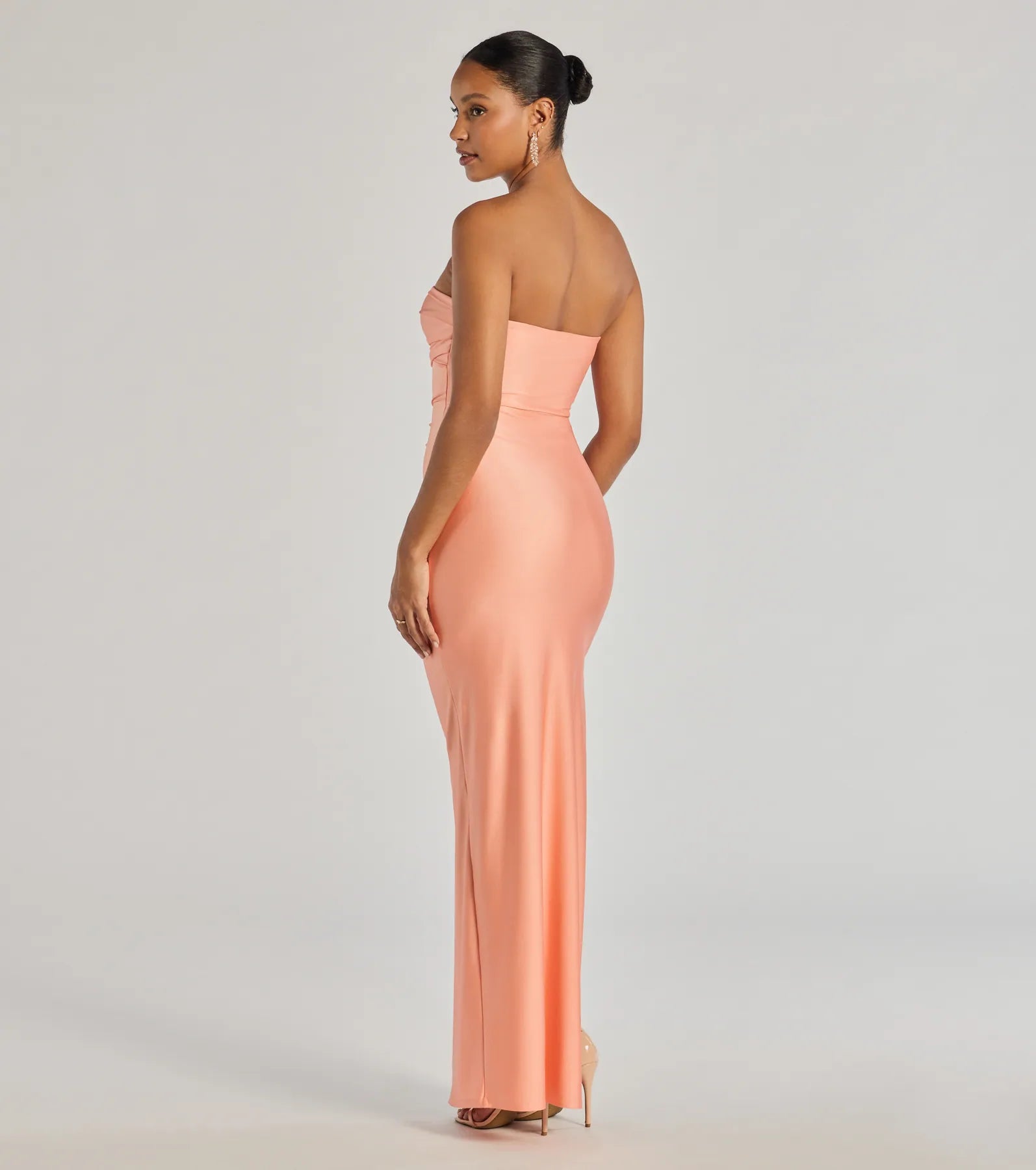 Premium Anisley Strapless High Slit Elegant Formal Dress