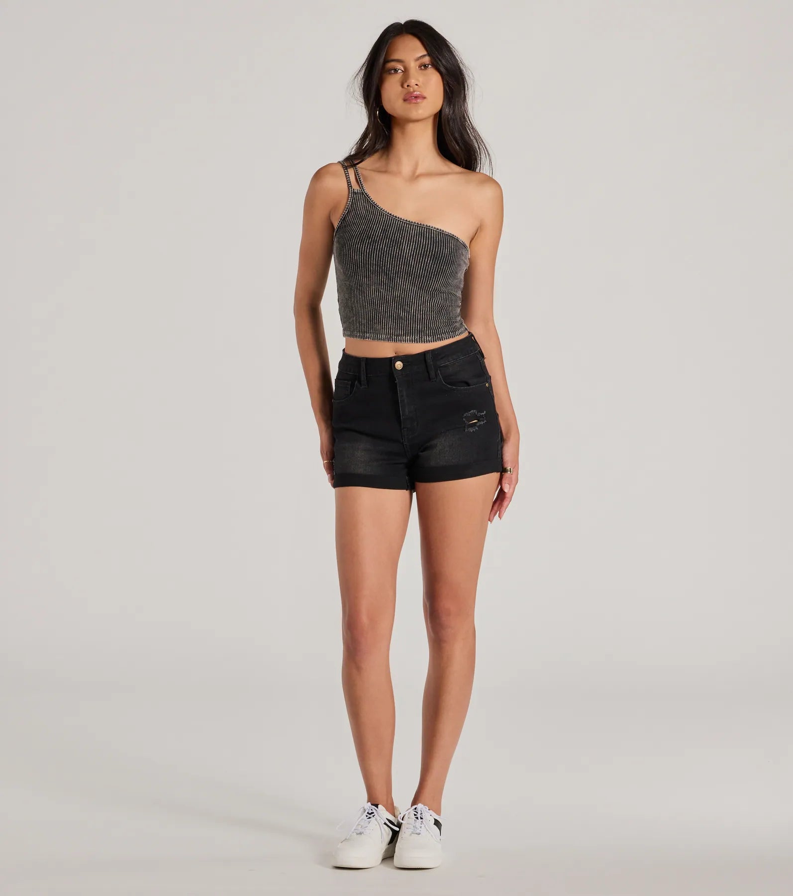 Ultimate Confident Flirty Strappy One-Shoulder Crop Top