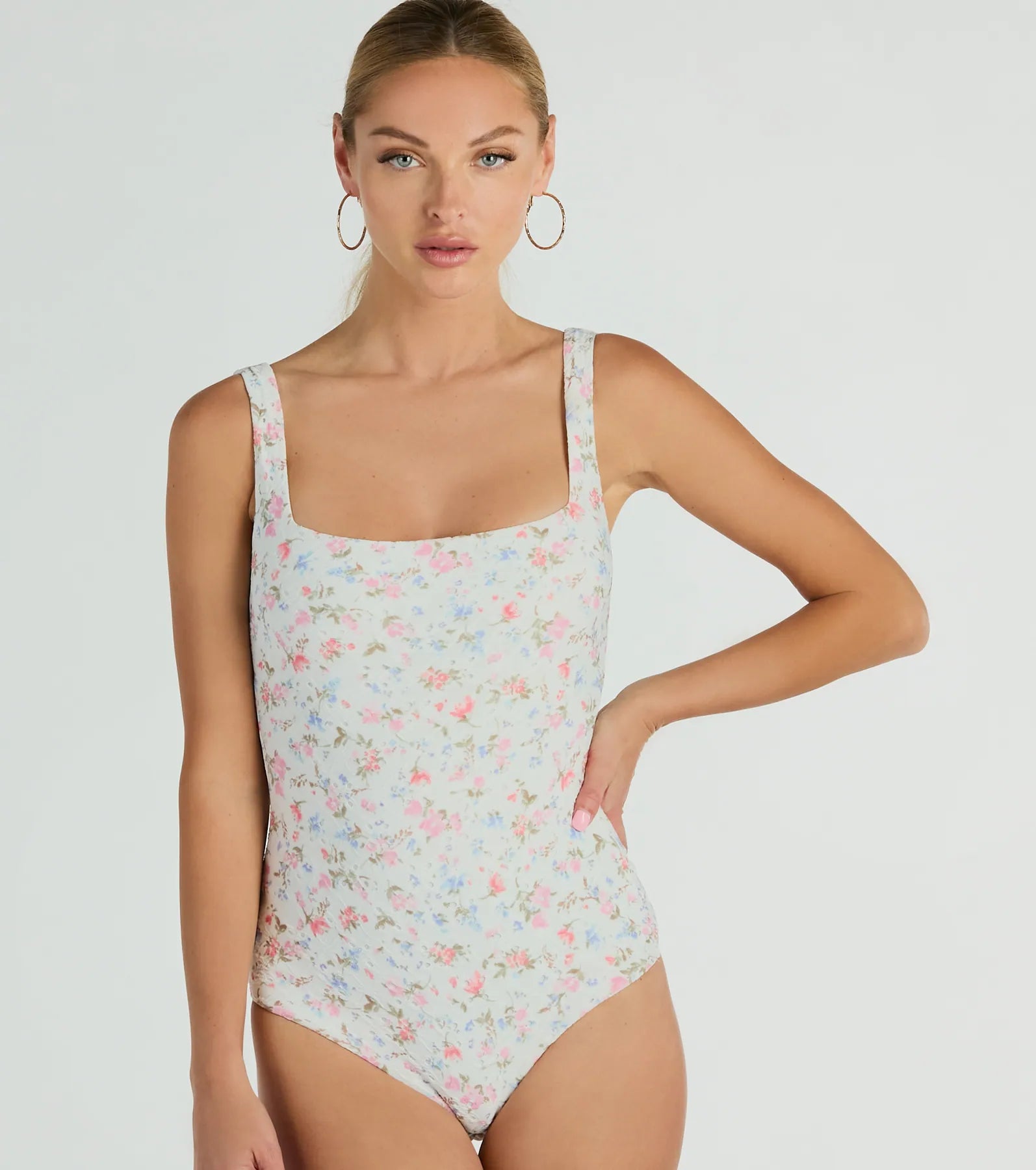 Premium Floral Print Square Neck Bodysuit - Ultimate Style Upgrade