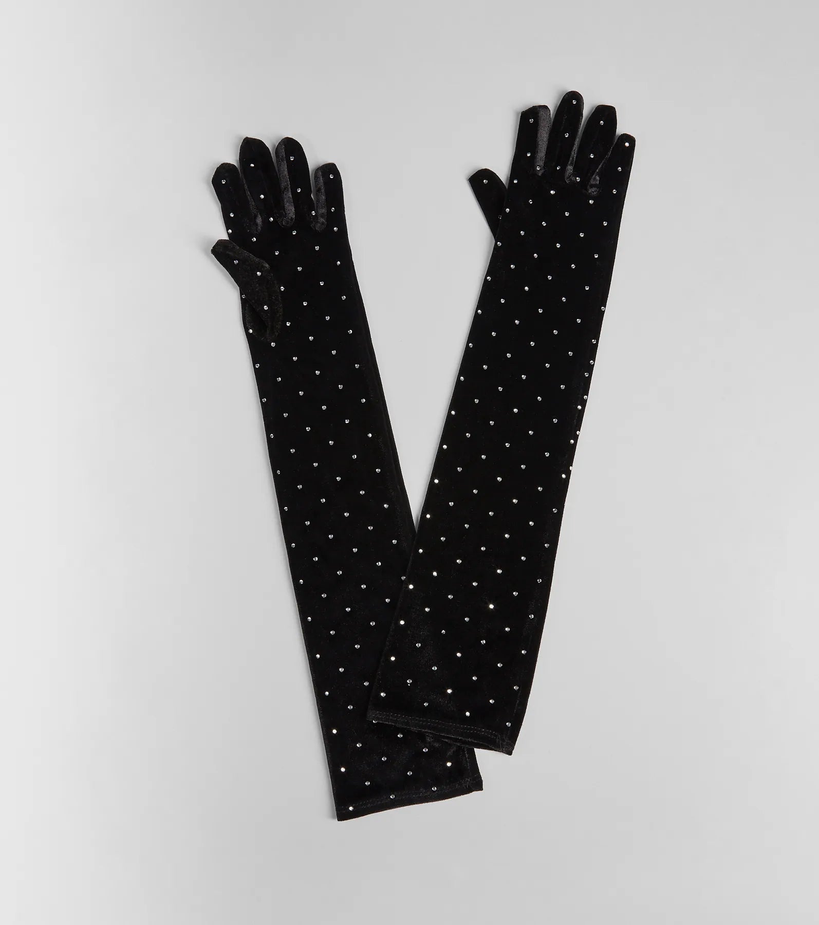 Premium Luxe Sparkle Rhinestone Velvet Gloves - Ultimate Elegance