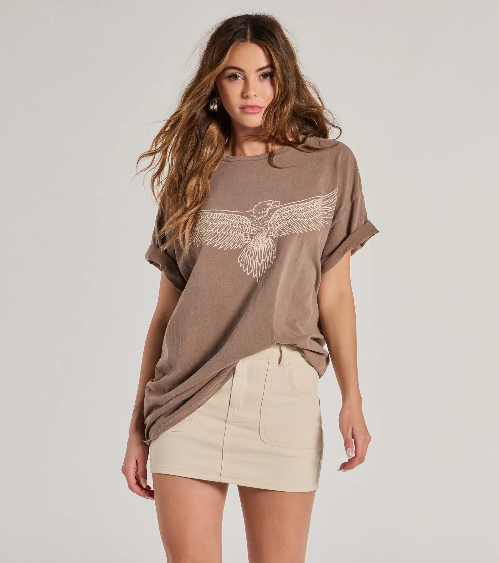 Ultimate Edgy Trend Eagle Oversized Graphic Tee