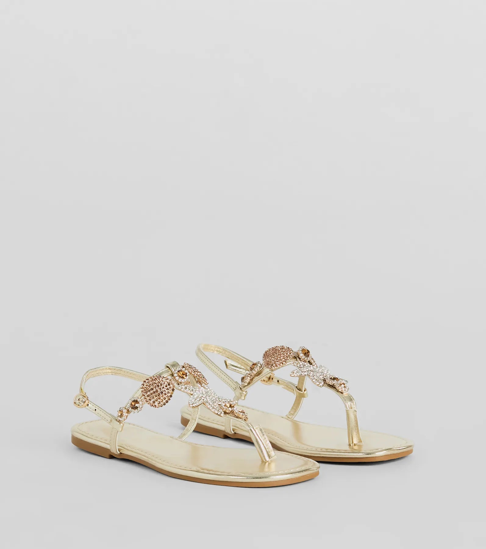 Premium Rhinestone Starfish Flat Sandals - Ultimate Beach Style